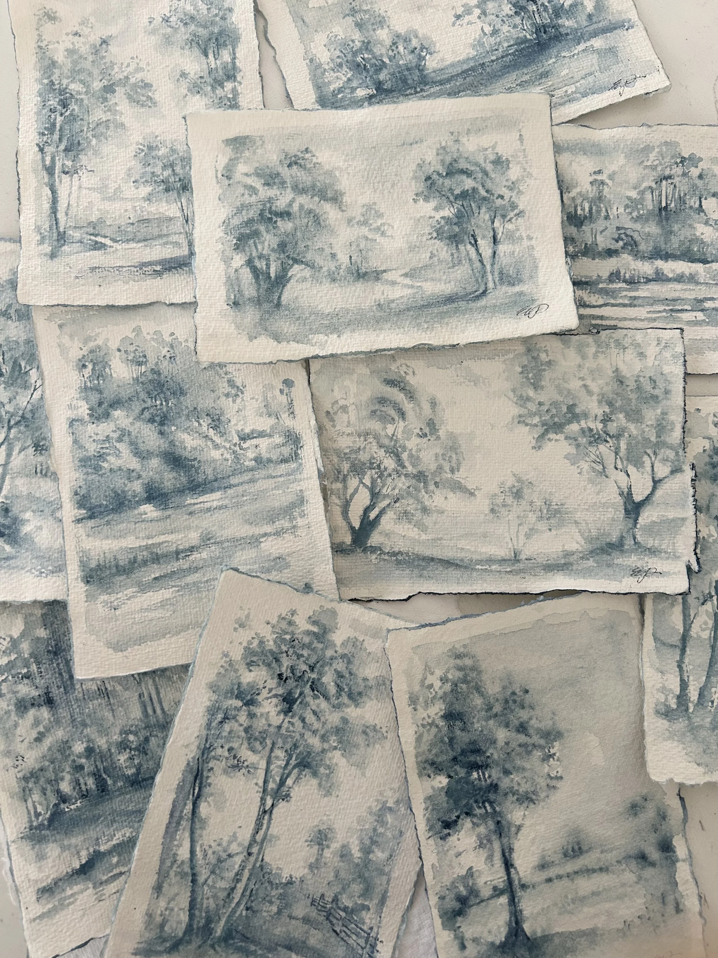 Mini Landscapes in Blue