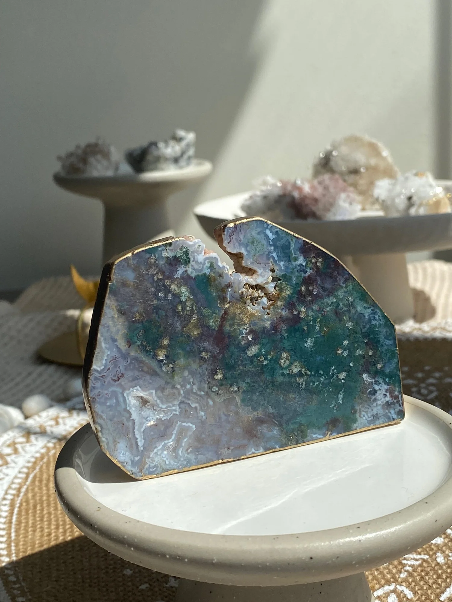 Gilded Moss Agate Slab That Mishi Magick