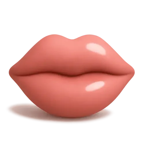 Illustration of human lips with a glossy, pink appearance.