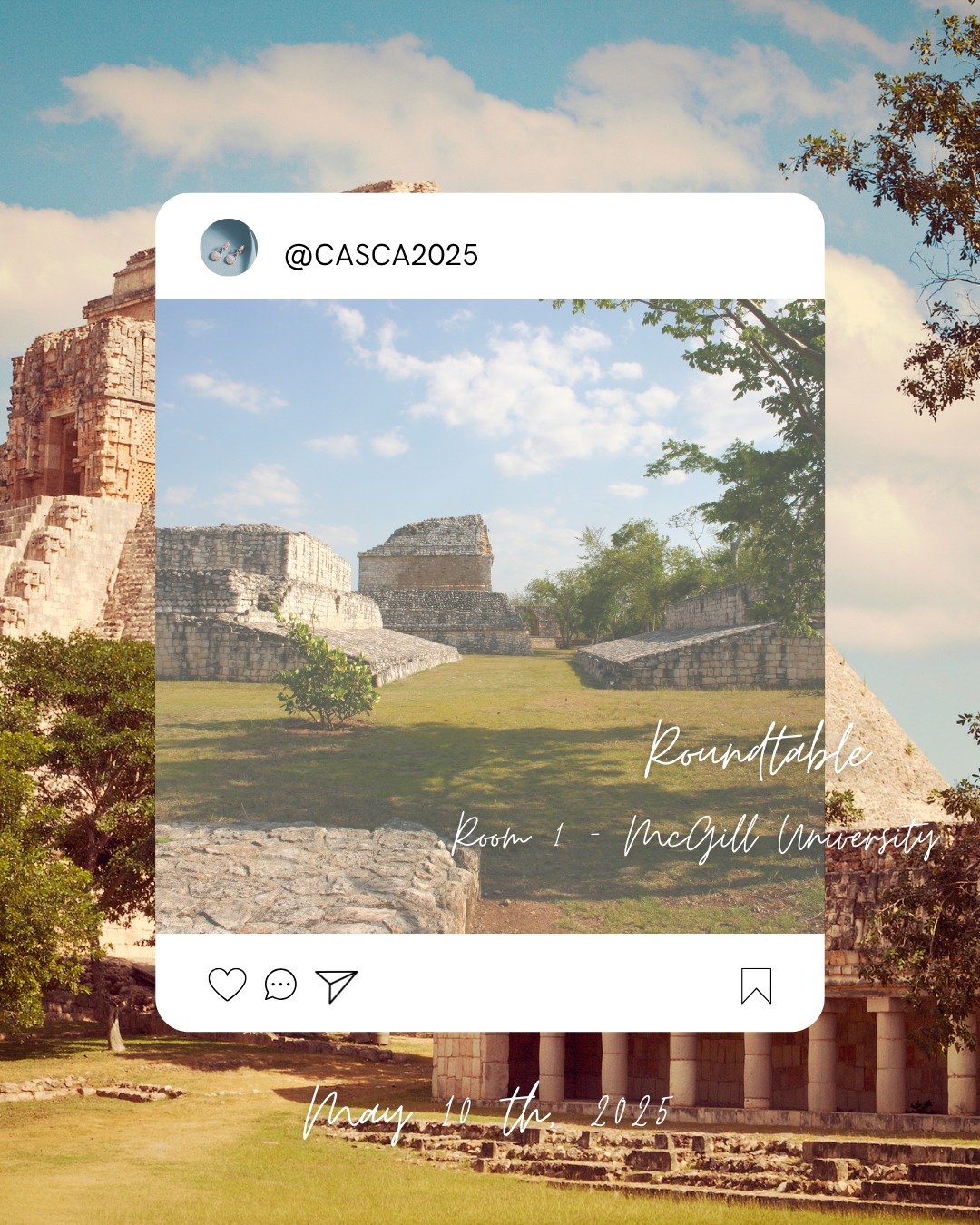 ✅Excited to be part of this important roundtable at CASCA 2025!
Join us for an engaging conversation on:
“Current Approaches in Mesoamerican Archaeology from Canadian Institutions”
🗓️Date: May 10th, 2025
⏰Time: 9:15 AM – 10:45