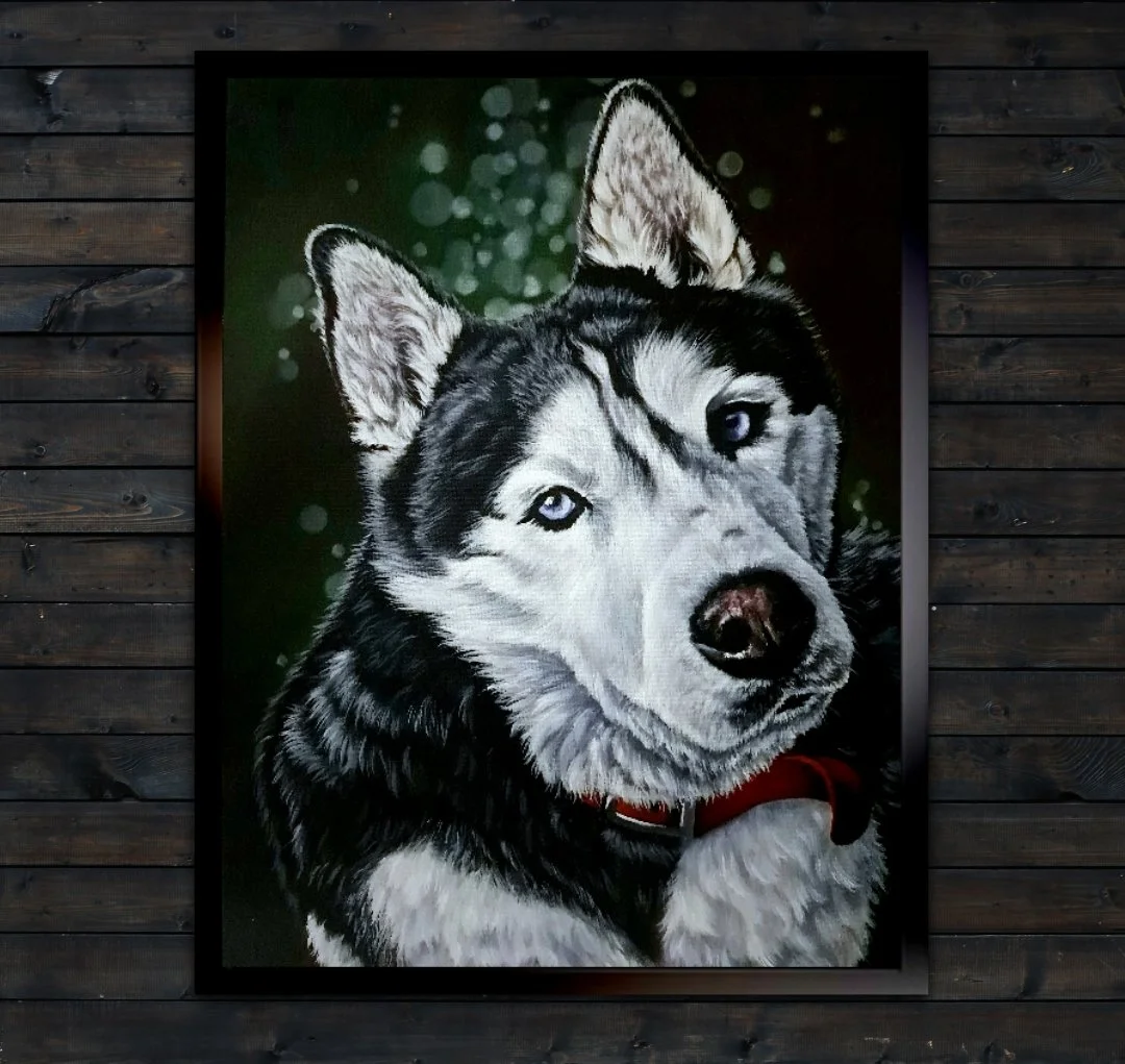 Siberian husky paintings canada