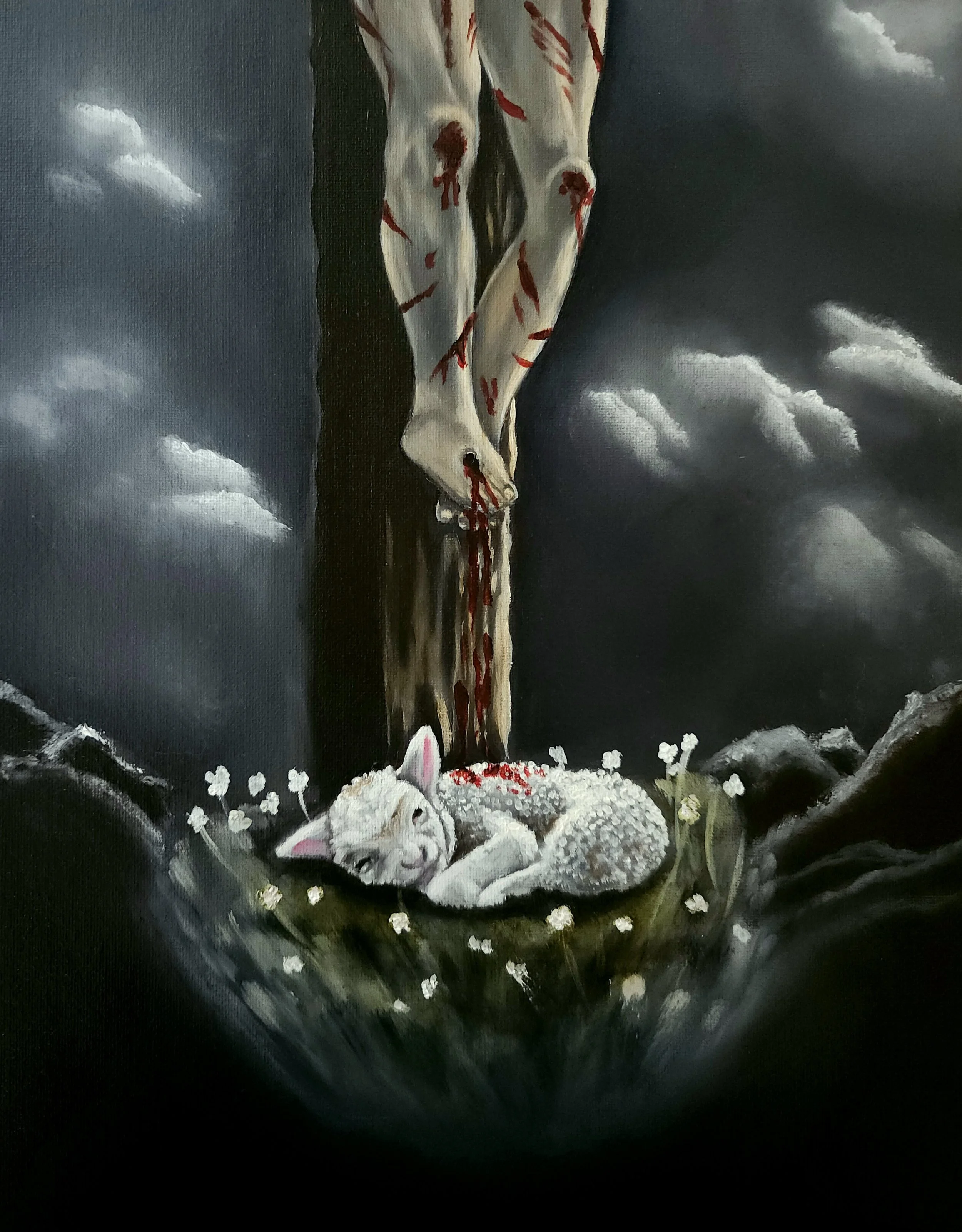 lamb of god christian artwork jesus on the cross