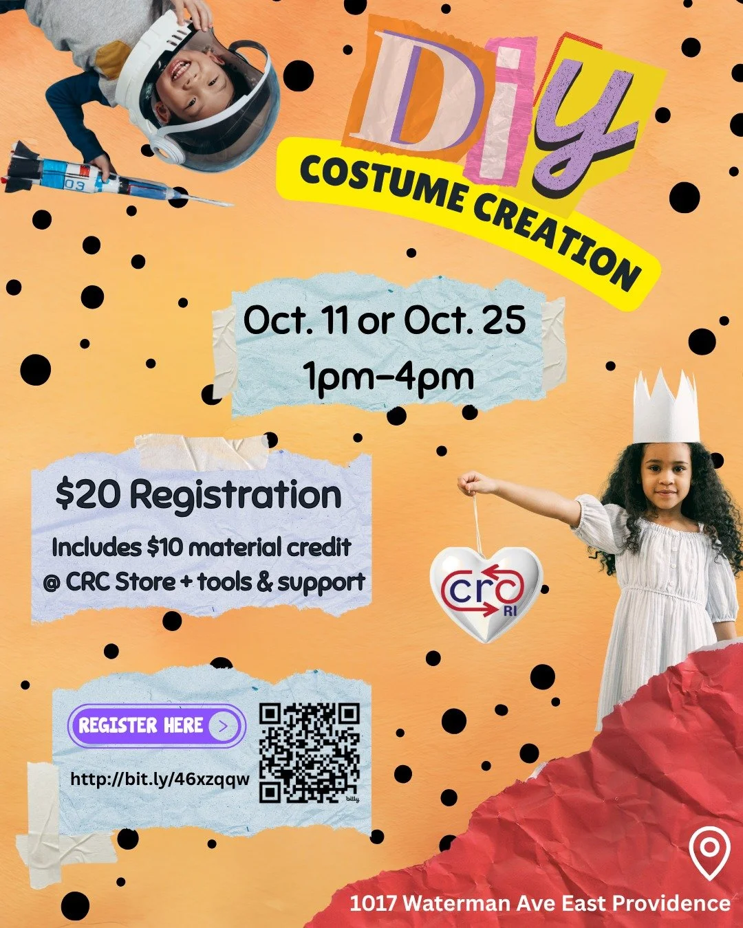 Join us for DIY Costume Creation on October 11th &amp; October 25th - 1pm-4pm

Create a costume from scratch or add accessories to one you are already working on! We will have sewing machines available for those able to sew, hot glue guns, leather ho