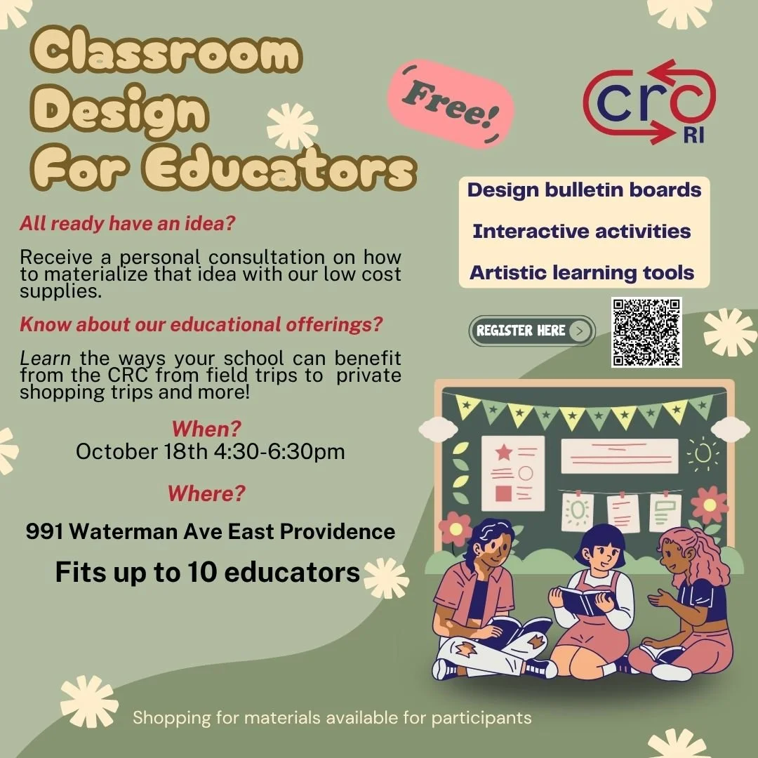 Calling all educators: Join Victoria Rodriguez, CRC Programs Manager, on October 18th from 4:30pm-6:30pm at the CRC to design bulletin boards and interactive activities for your students. Free!

Registration link in bio