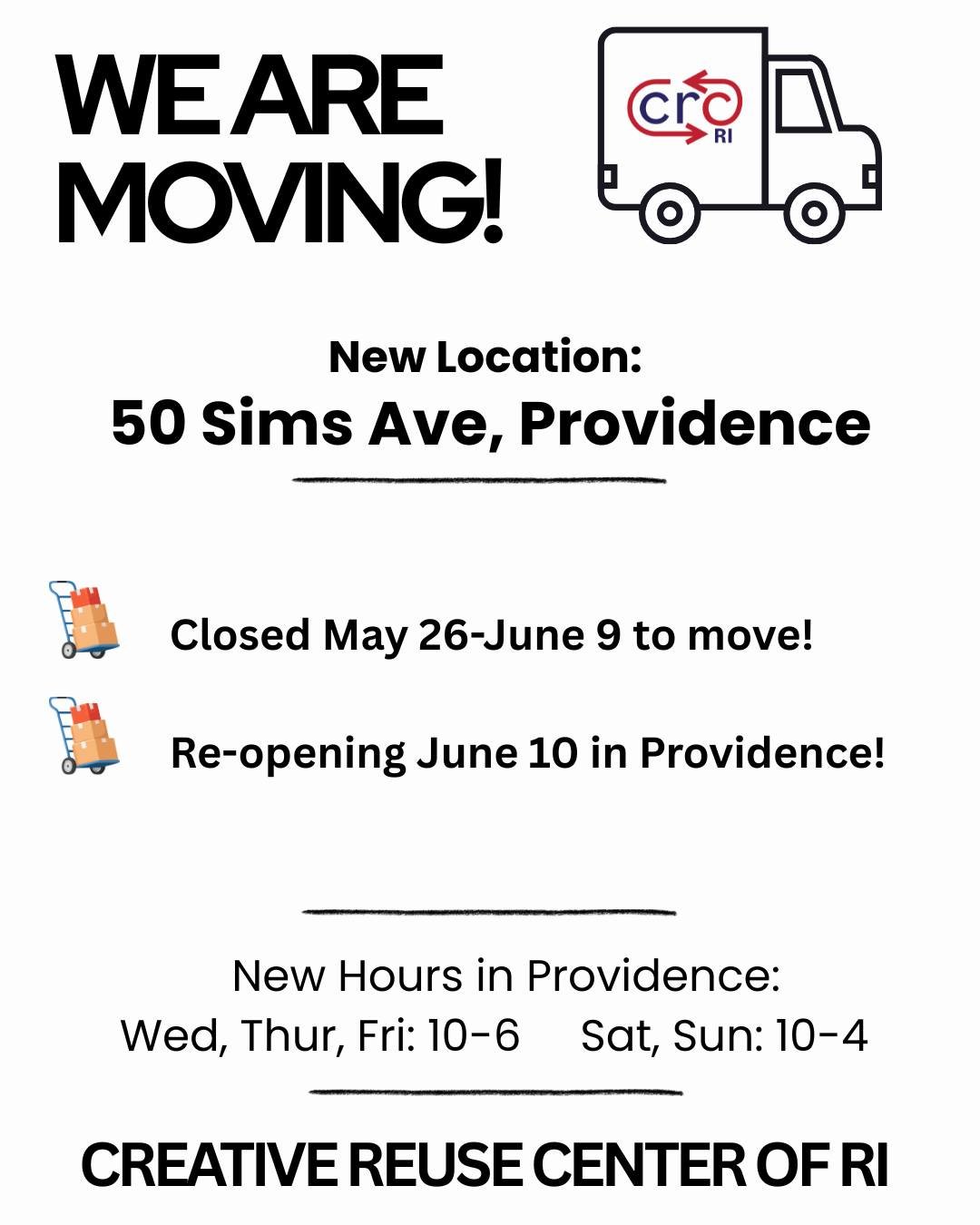 Don't forget to shop in East Providence until we move!!