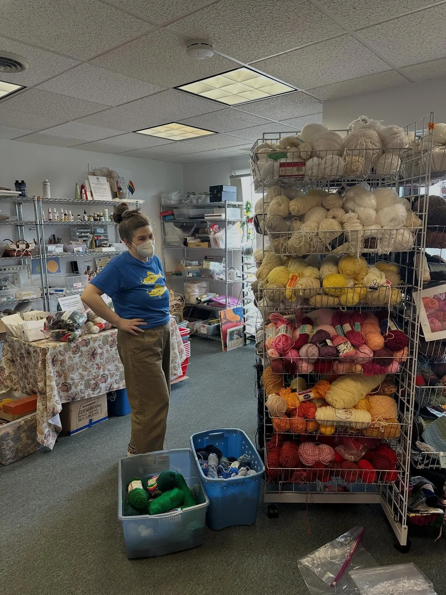 Lots of new yarn, beads, and fabric!!