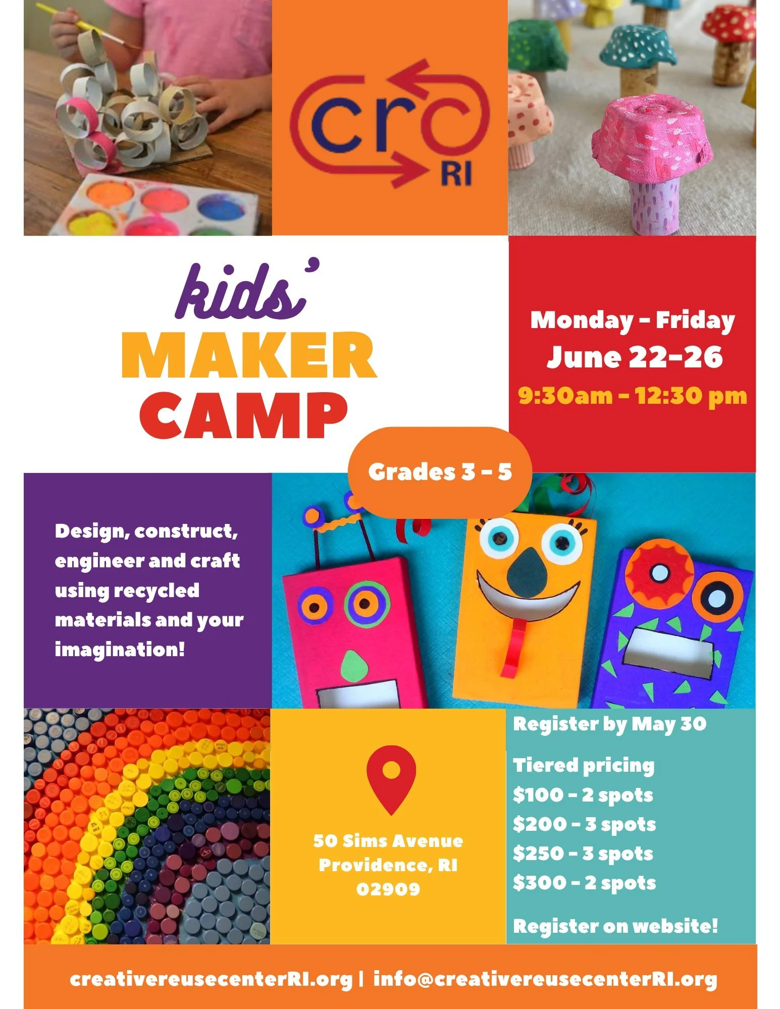 Announcing the 2026 CRC Kids' Makers Camp!

Join us in a hands-on camp where your child&rsquo;s imagination will be in the driver's seat. At the CRC we have an abundance of materials to explore and create with. This year we will be working at the int