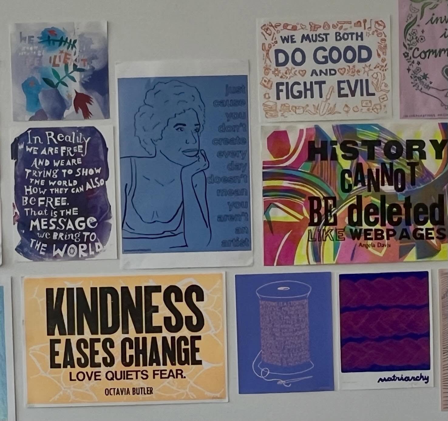 We are lucky to be surrounded by such inspiring artists both locally and around the country! Today we hung up some favorite art by @jacquesoffset @hbashkow @kahyangni @thefarwoods @palindromeart @lisacongdon and more!