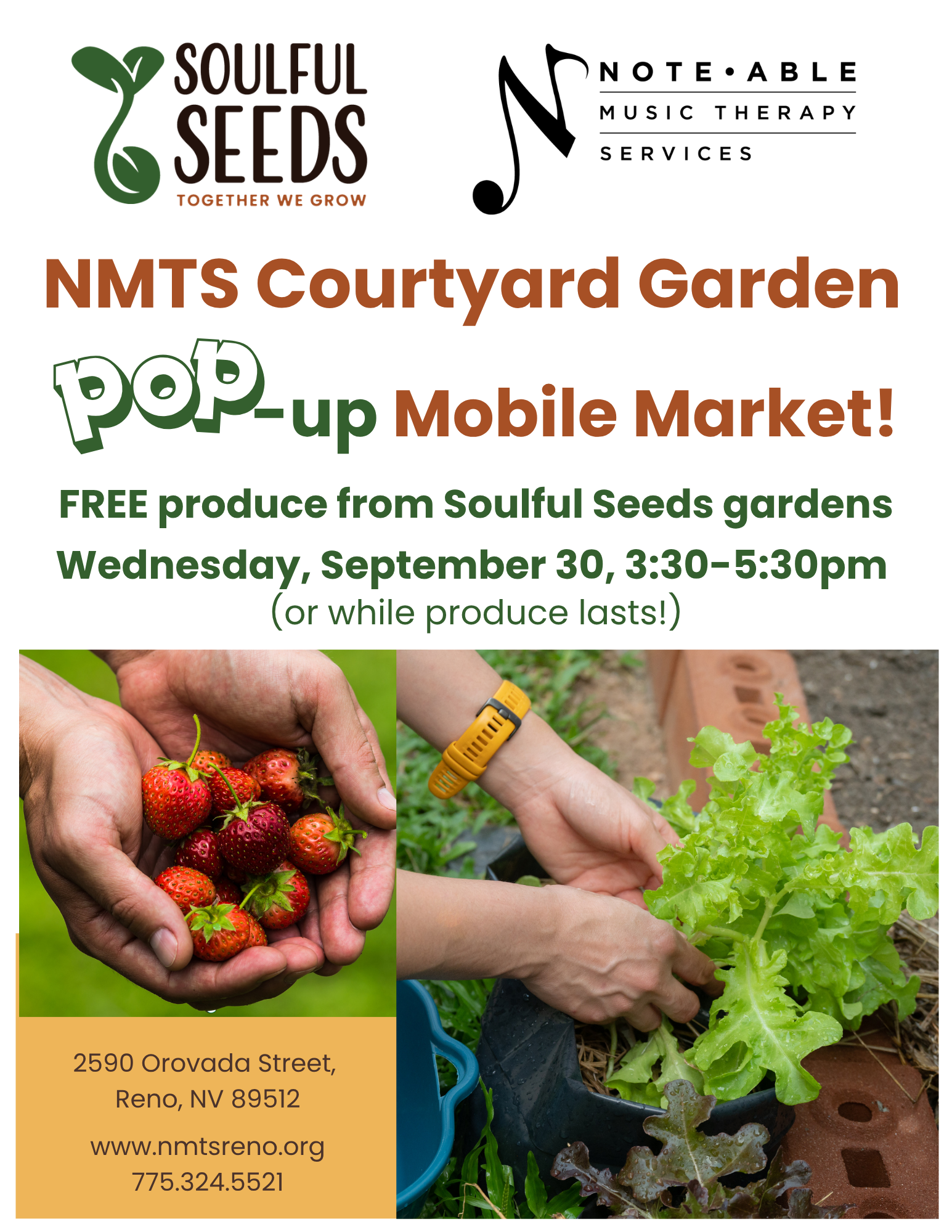 Pop-Up Mobile Market - Free vegetables 9/30/26 at NMTS 2590 Orovada St., Reno