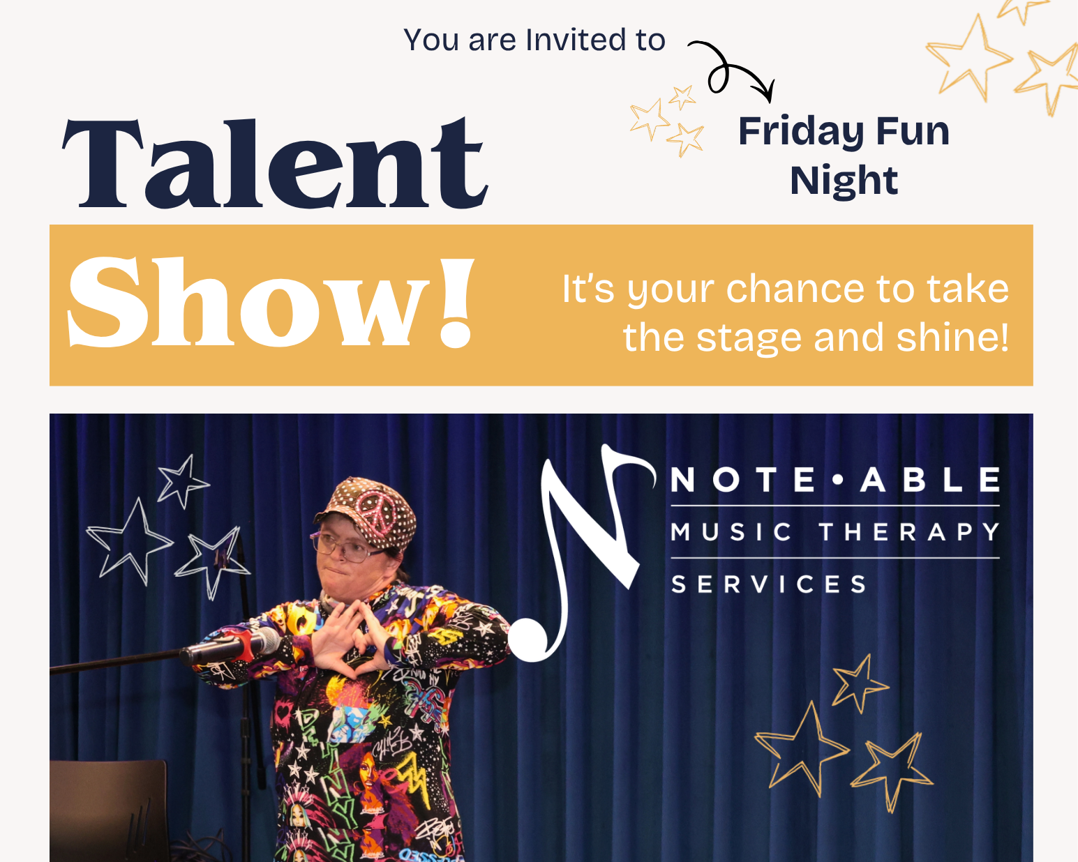 Talent show at NMTS on Friday Sept 25 from 5-6:30 pm Free