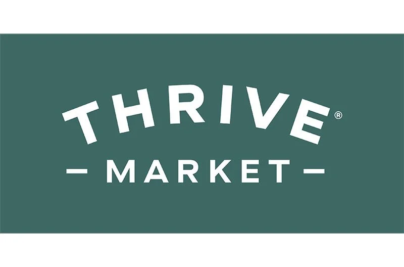 Thrive Market logo on a green background