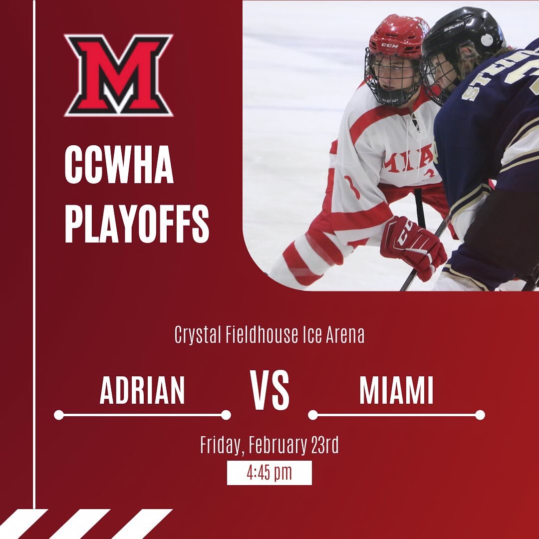 This Friday marks the start of the CCWHA Playoffs🚨Game times will be updated as the tournament progresses so stay tuned to know when we&rsquo;ll be playing‼️