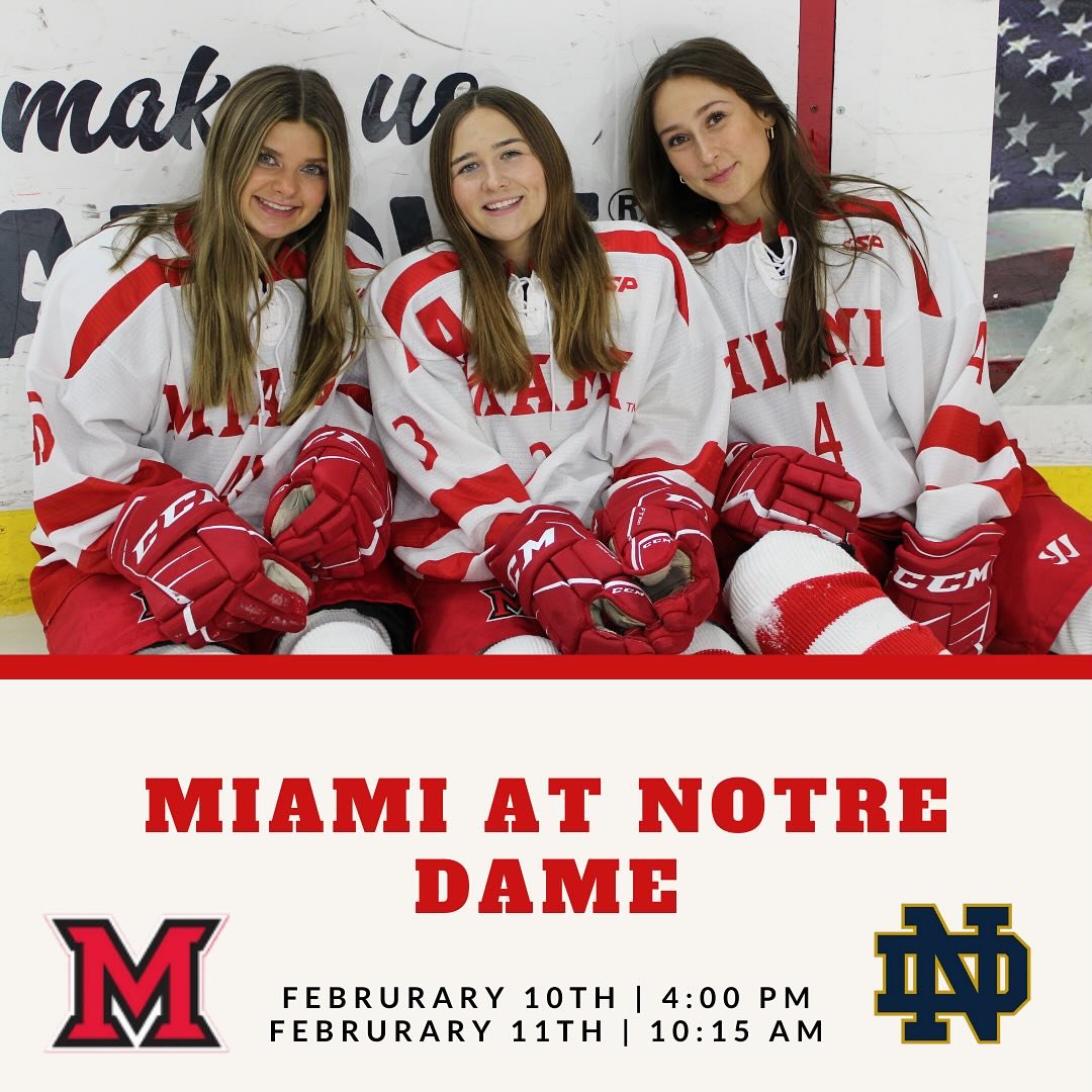 The Redhawks are on the road again this weekend facing off against Notre Dame ‼️🚨