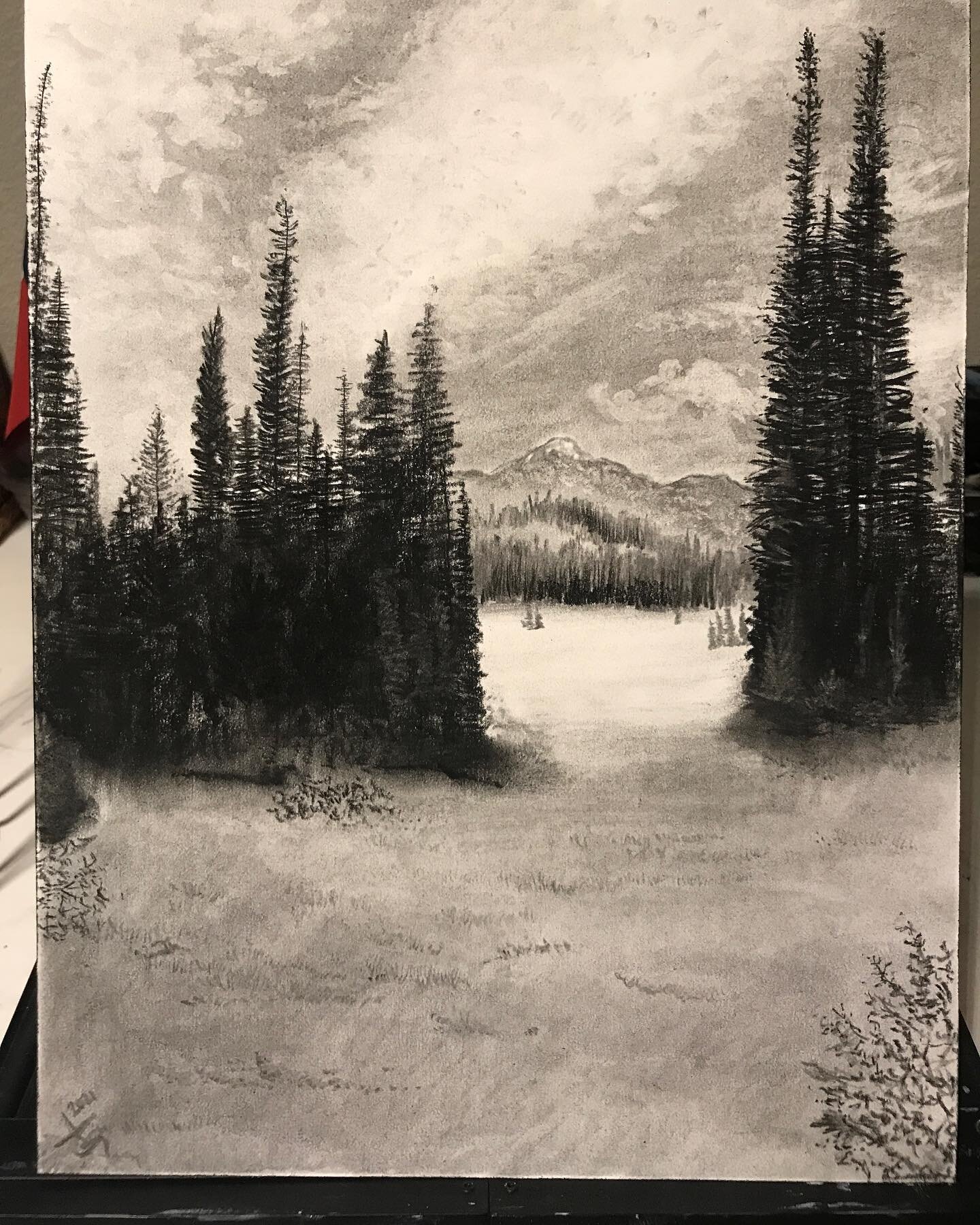 after this long week in texas, finally found motivation..
*
*
*
#charcoalart #charcoaldrawing #landscapeart #drawingsofinstagram #blackandwhiteart