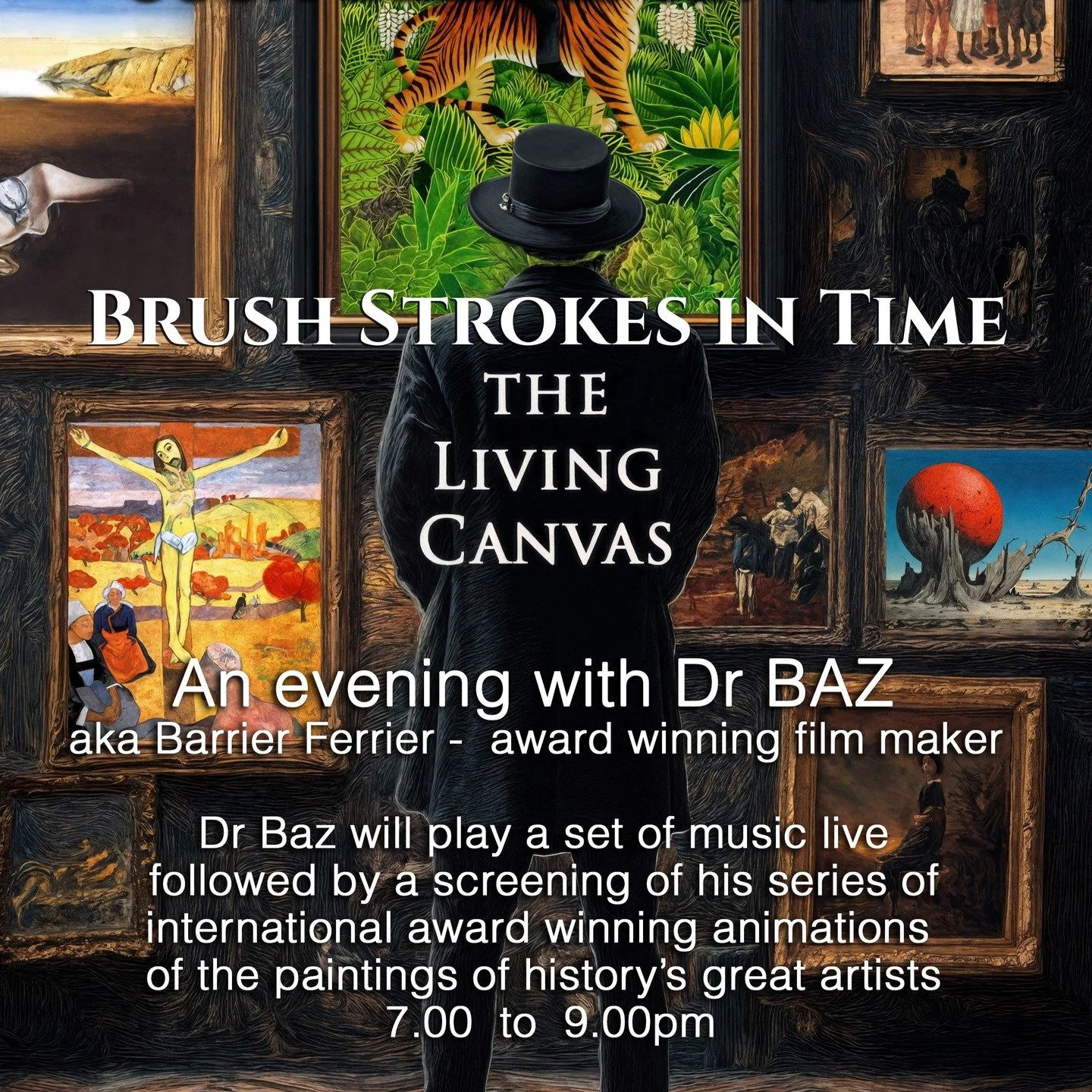 Make a Diary Note: January 16th - Fun Friday - Brushstrokes in Time - another great evening of music and screening with Dr Baz to welcome in 2026.