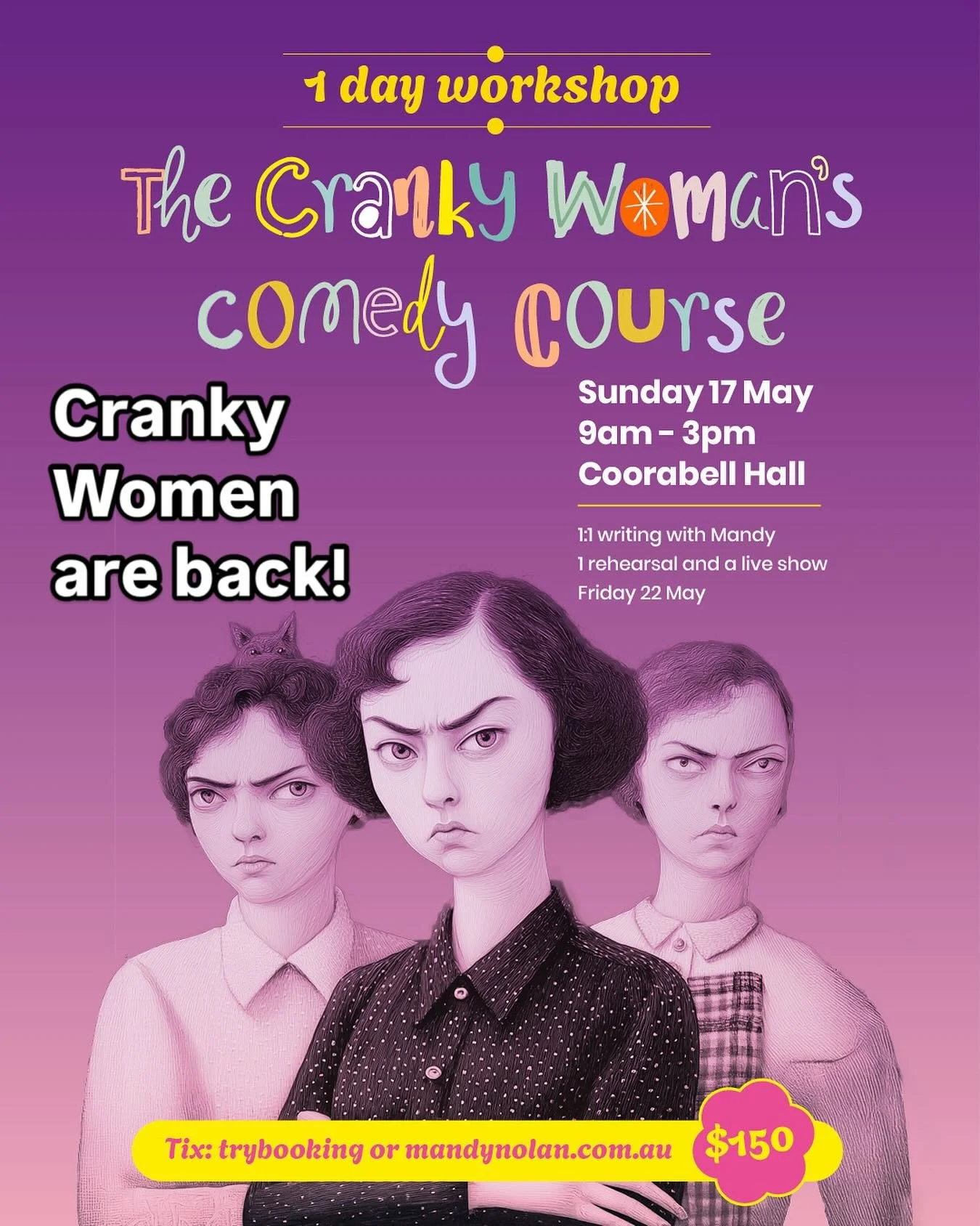 #comedy #crankywomen #mandynolan  #byronbayhinterland #bangalow #standupcomedians
