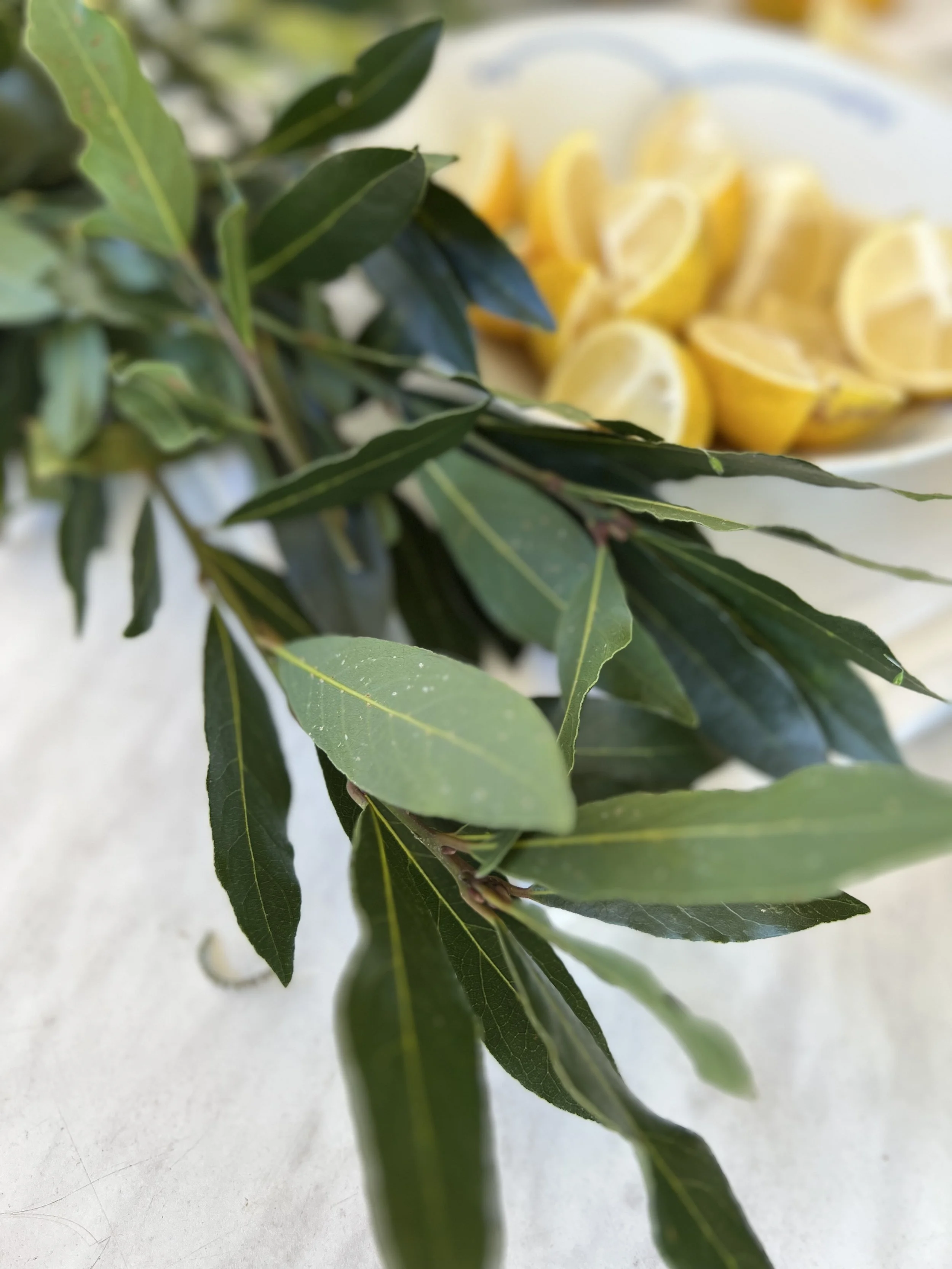 Bay leaves and lemon