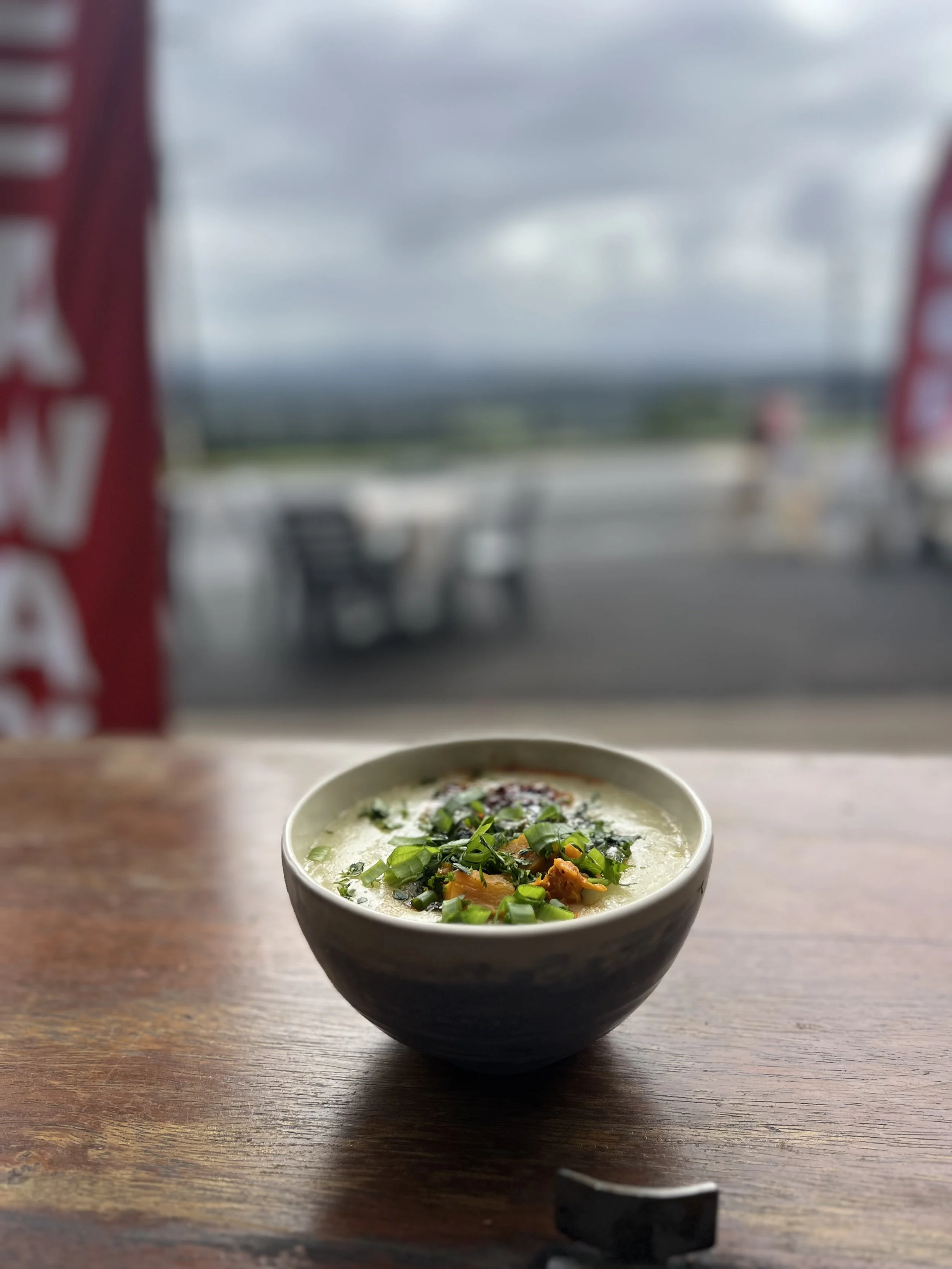 Ginger Chicken Congee at Juzzy's Lunchbox