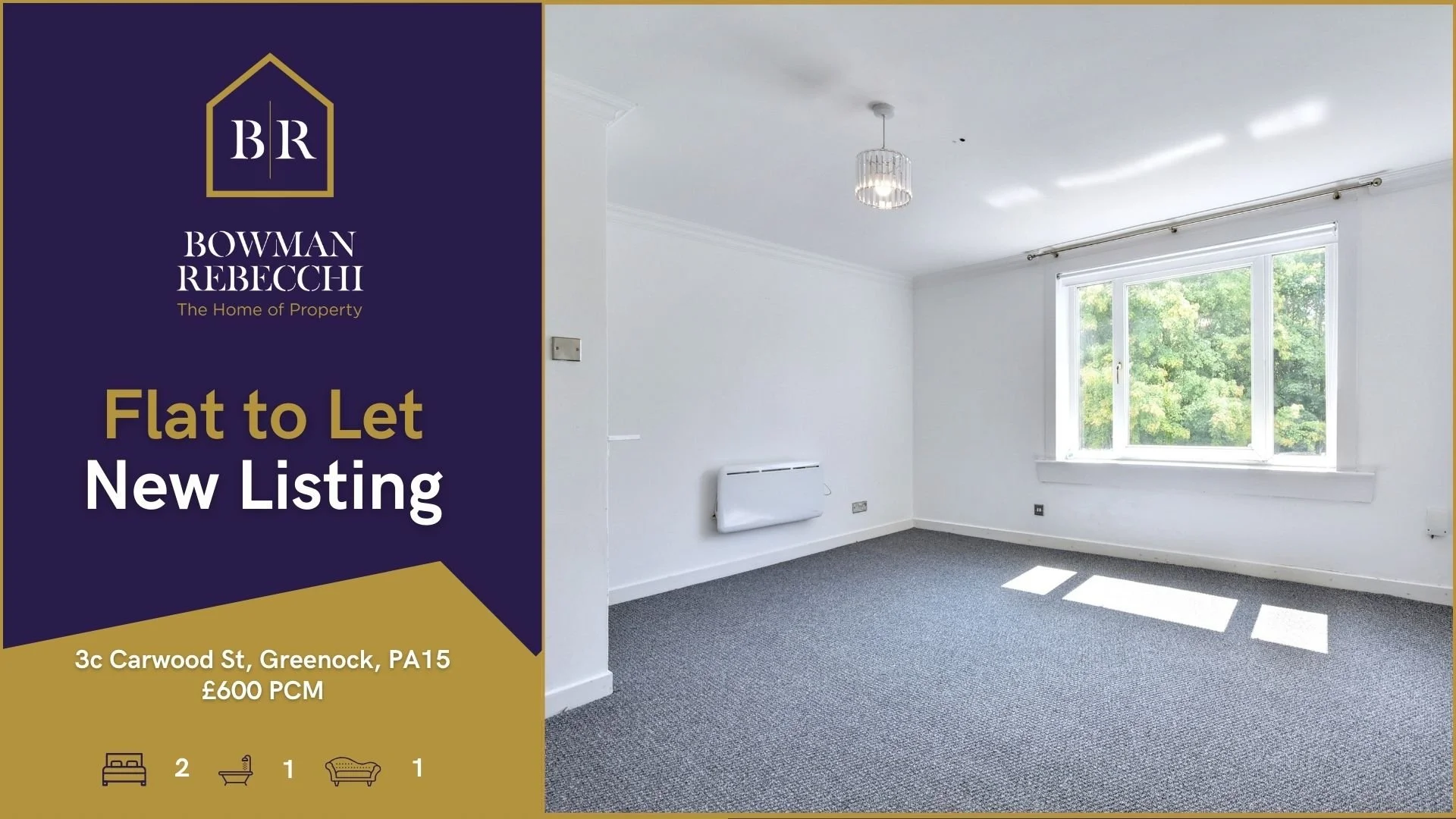 Property To Let - 3c Carwood Street, Greenock