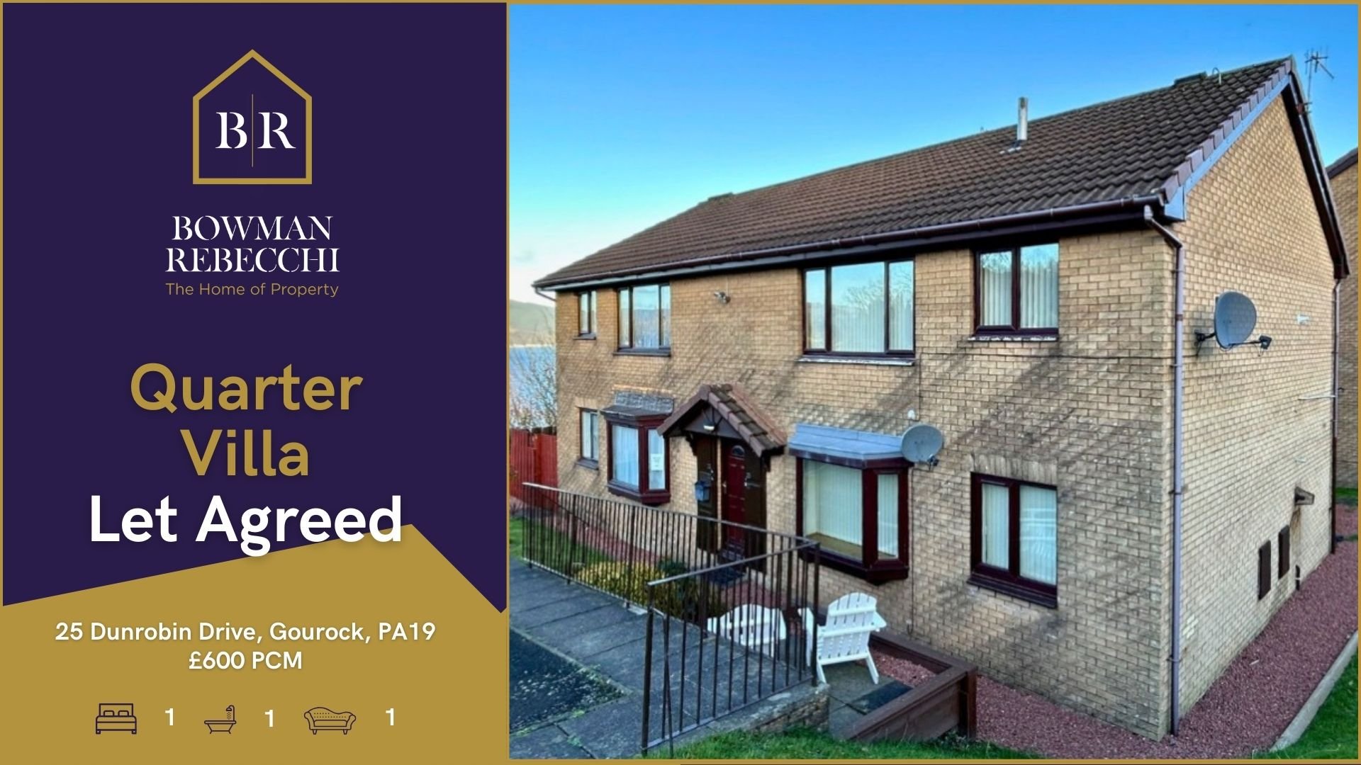 Let Agreed For Upper Quarter Villa Within The Desirable Castle Levan Estate In Gourock