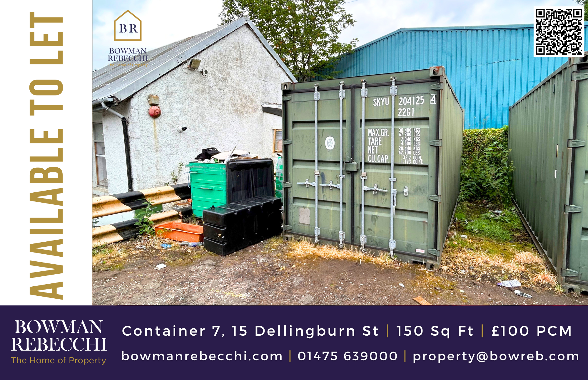 Shipping Container In Central Greenock Available To Let — Bowman
