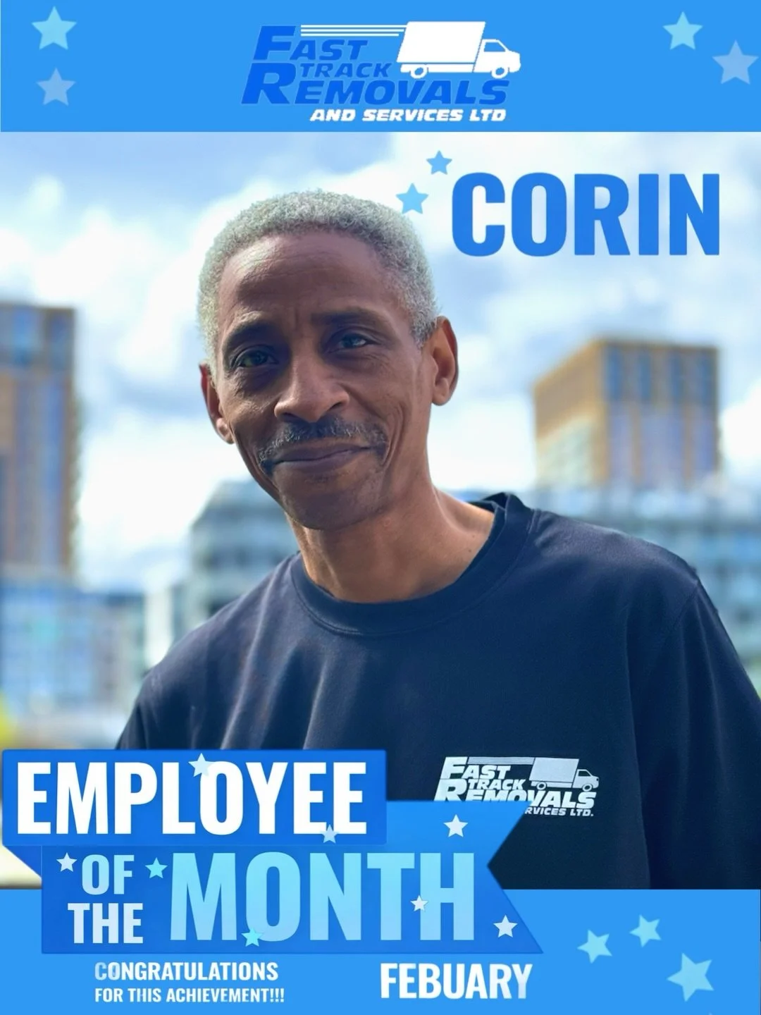 February Employee of the Month: CORIN 💙
Voted by the team. Earned through hard work.
Always going above and beyond 💪🏾
#Respect #FastTrackRemovals #EmployeeOfTheMonth