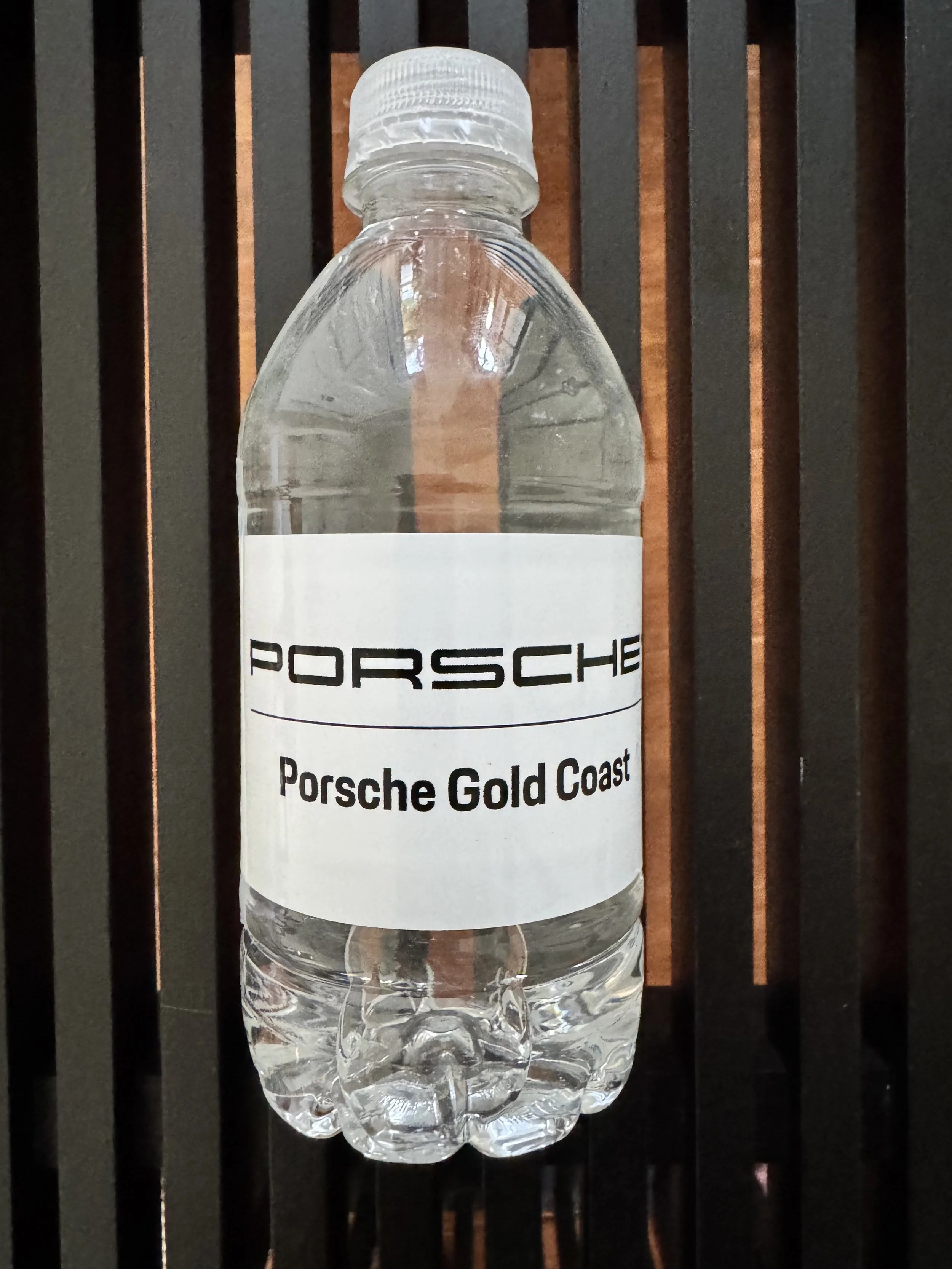 12 oz Custom label bottled water for a luxury automotive dealership