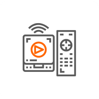 Streaming media icon with remote control
