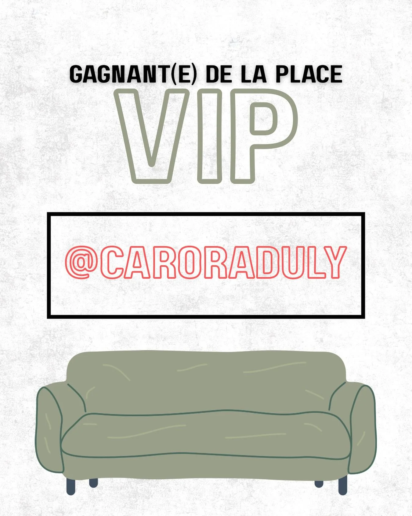 F&eacute;licitations @caroraduly! Tu as la chance d&rsquo;&ecirc;tre assise sur le divan VIP pour regarder les finales! ✨