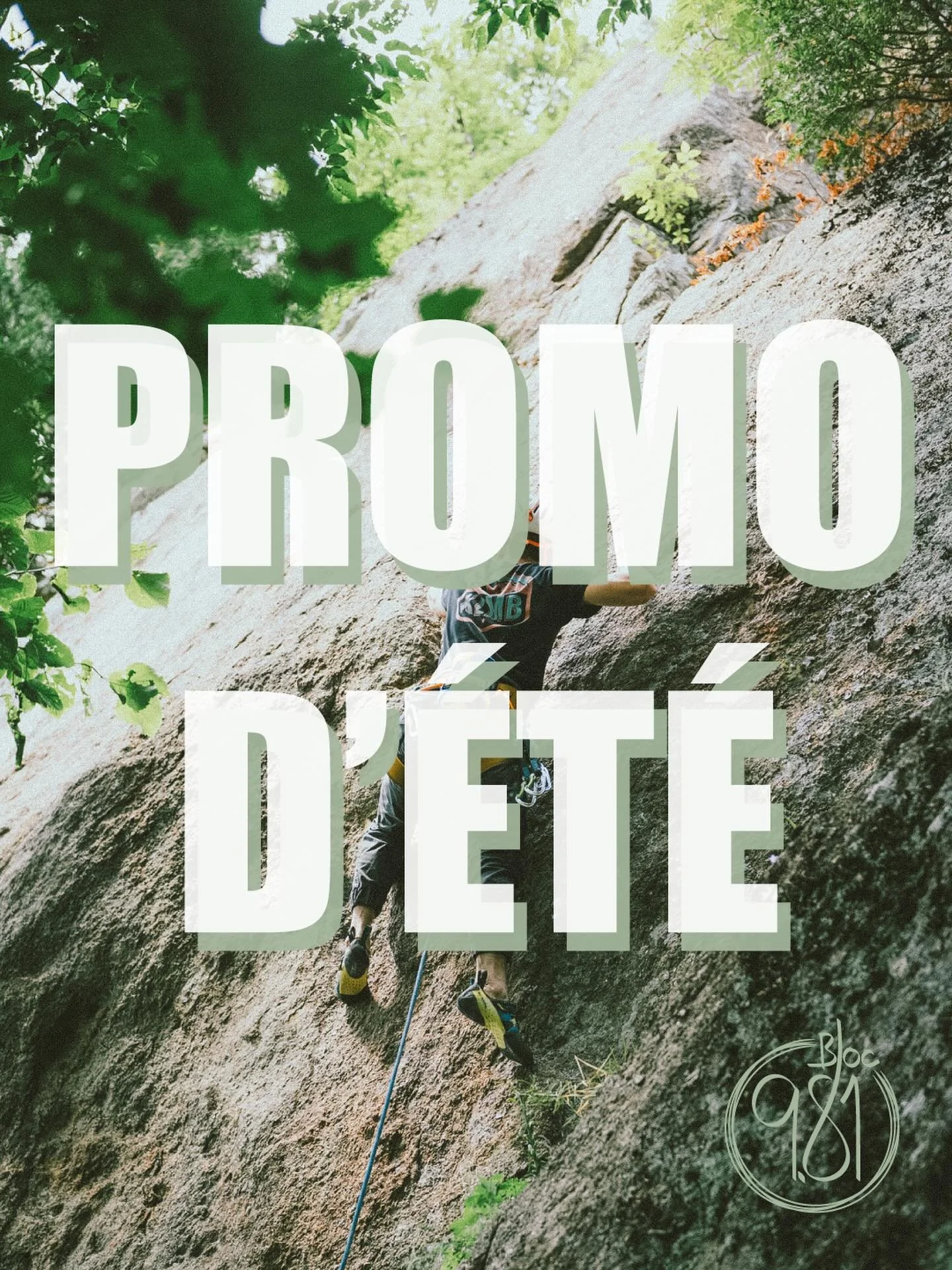 PROMO EFT ☀️

🕺Donne accès à la grimpe illimitée jusqu’au 14 août inclusivement. 

⛱️Le paiement est sous forme prépayé et inclu les frais d’activation de 30$.

Adulte : 250$ + taxes 

Étud