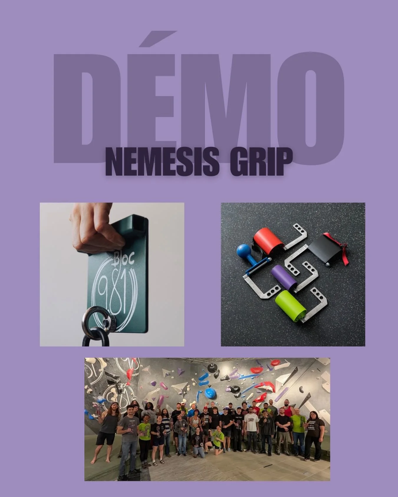 PLEINE LUNE 1 MAI 🌕
DÉMO 2/2 

Nemesis Grip 💪💥

Vous pourrez tester votre force de préhension avec des outils moins commun (que le bloc de 20mm) 👀

Ils auront des produits uniques à disposition qui valent la peine d’ess