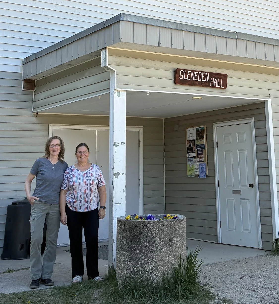 Bottom Image: (L to R) Coleen Thurston and Sandy Giszas, Hall board members, sisters, and lifelong Gleneden residents