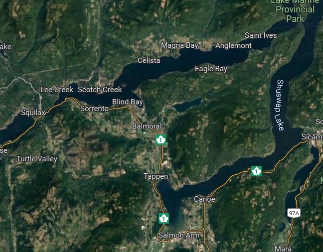 South Shuswap now Areas C and G in the CSRD