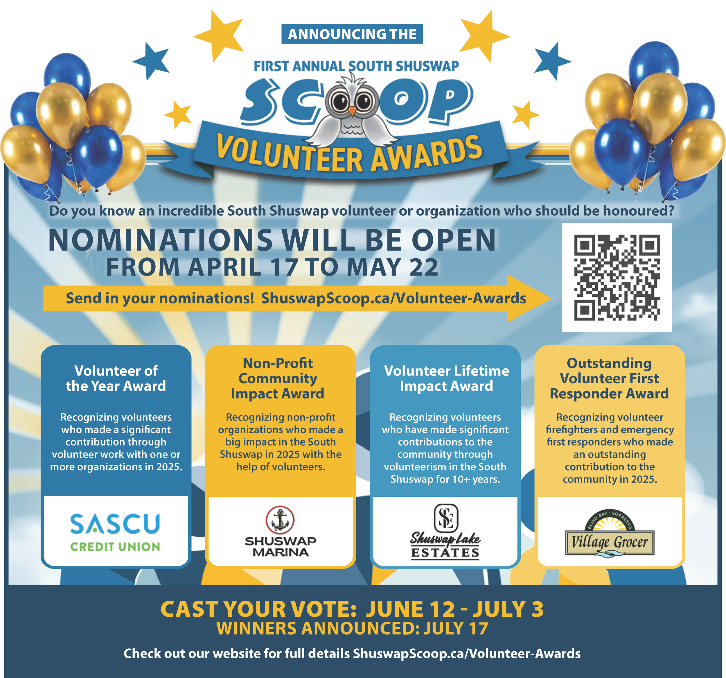 SHUSWAP SCOOP VOLUNTEER AWARDS