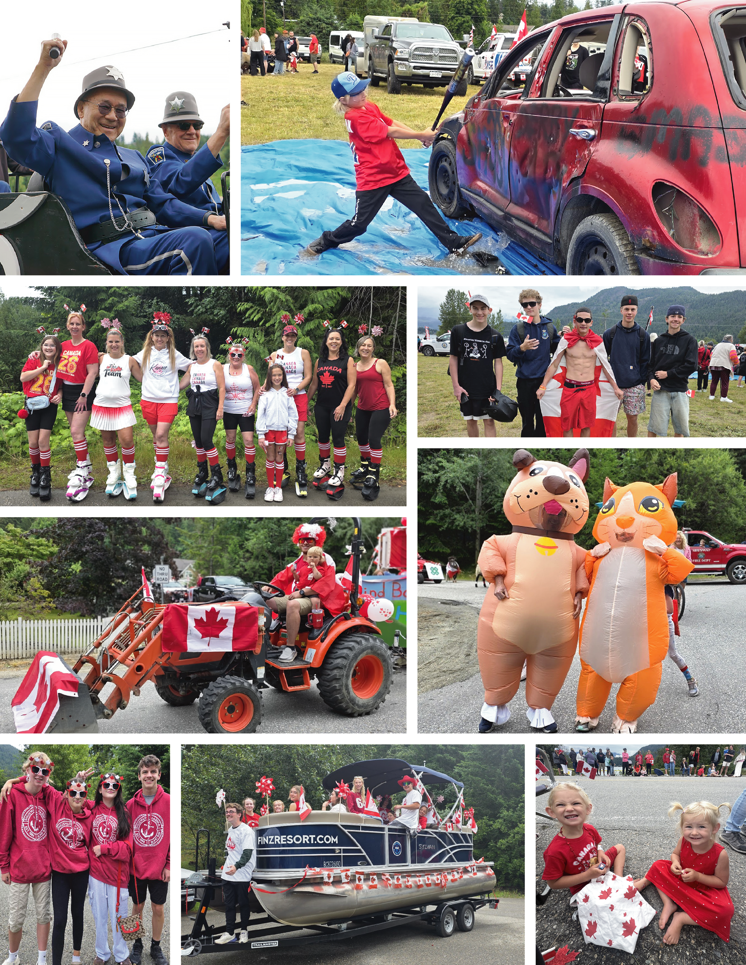 collage of Canada Day images in the South Shuswap