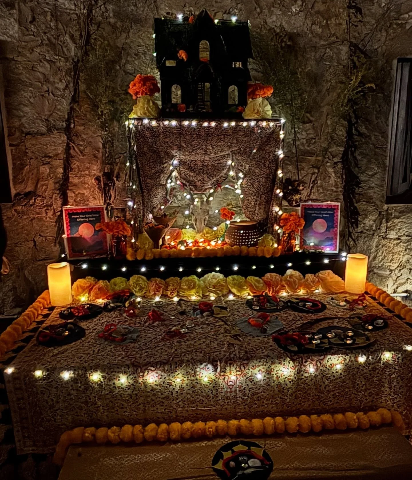 Part 2
The Griever&rsquo;s Ball Interactive Altar and more! 

At 6pm last Saturday evening, the long path of luminaries was lit &amp; joyful Frank Hamilton School band music streamed from the Legacy Park Stone Barn behind the track by the pond. Peopl