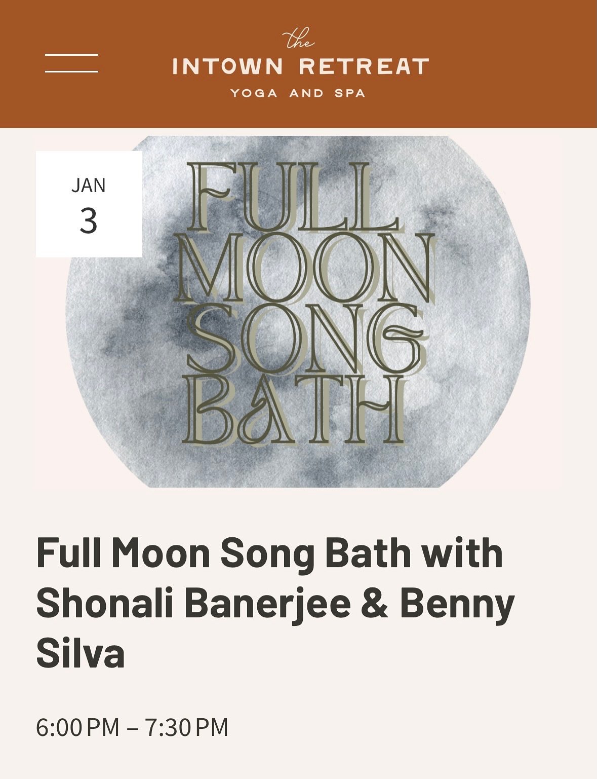 The first Full Moon of 2026 peaks on January 3. Join Shonali &amp; Benny at The Intown Retreat for a Restorative Yoga Sound Immersion. 

This evening&rsquo;s practice focuses on sacred rest. Settle into long held nurturing restorative yoga postures s