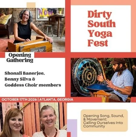 Honored to be opening the DIRTY SOUTH YOGA FESTIVAL again on October 17. This year with Benny Silva &amp; Goddess Choir members. We are creating something really special for y&rsquo;all! 

Opening Song, Sound, &amp; Movement: Calling Ourselves Into C
