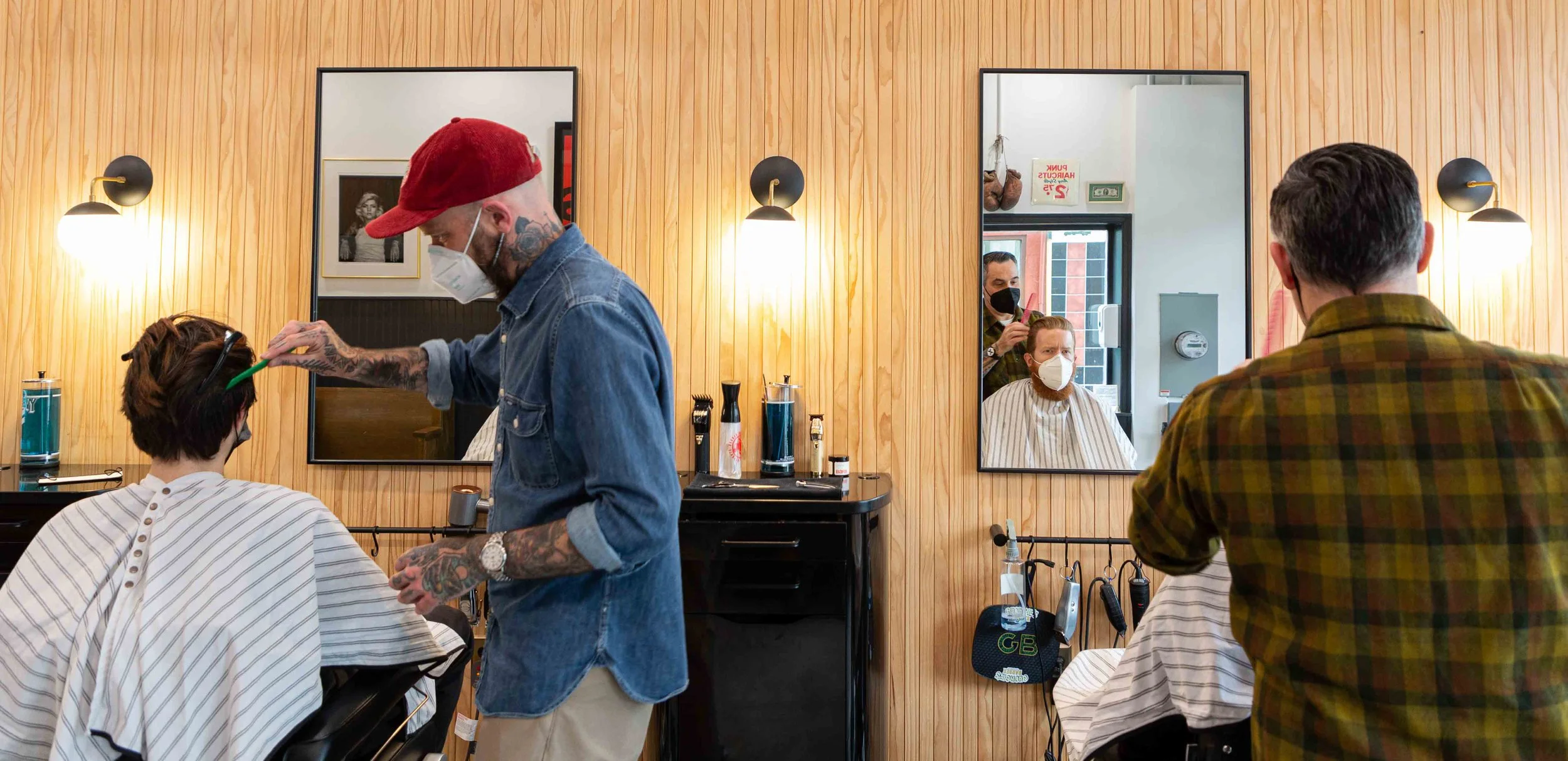 Inside Georgie’s Barber in Takoma Park.