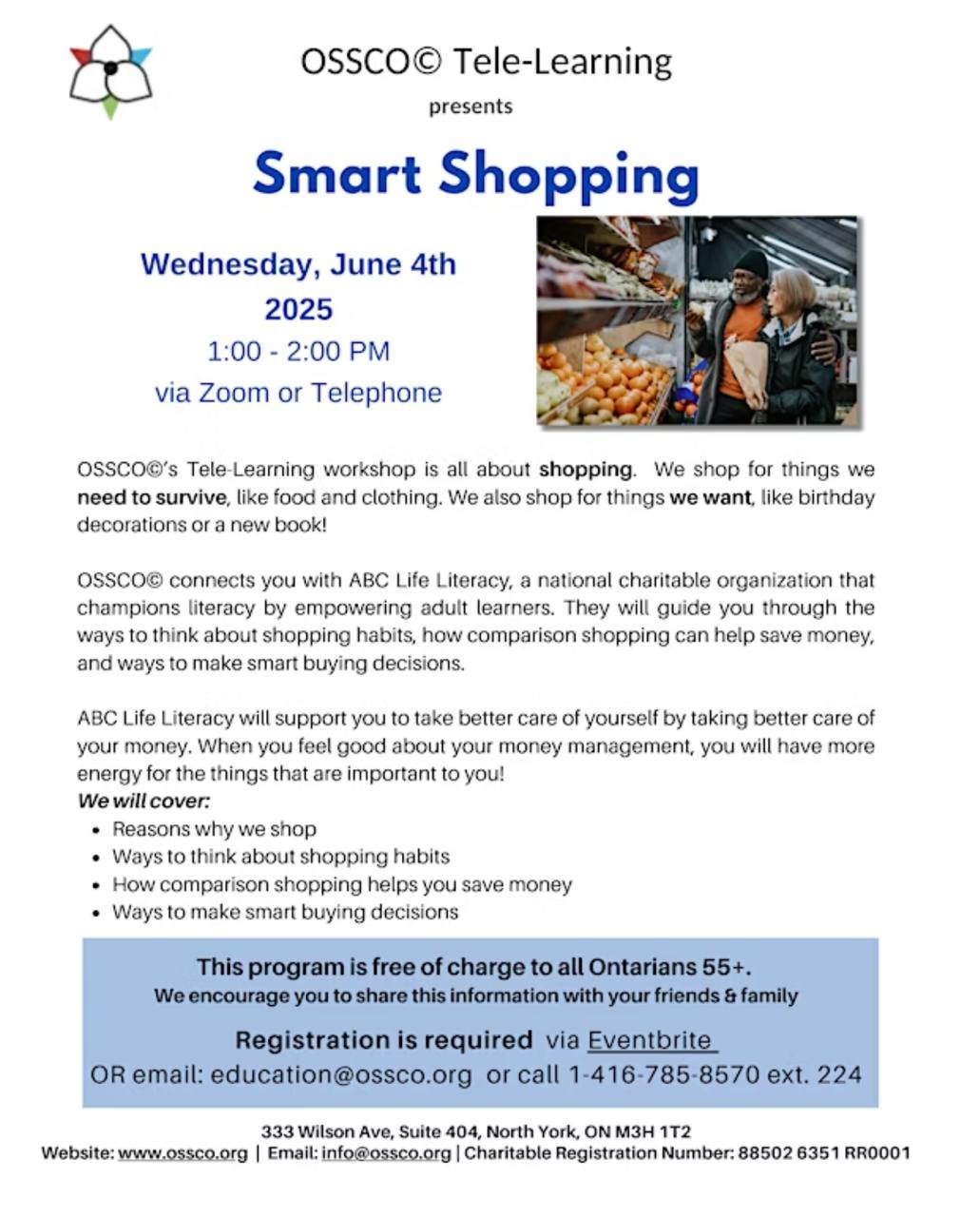 OSSCO Tele-Learning Workshop: Smart Shopping presented by ABC Life Literacy