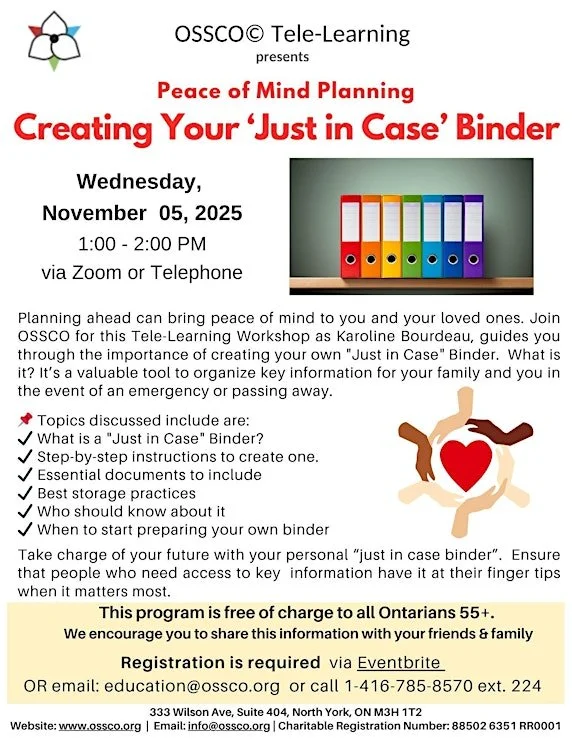 Creating Your ‘Just in Case’ Binder by OSSCO