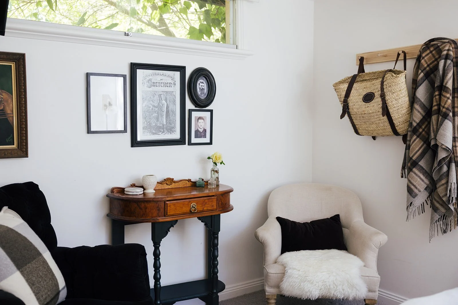 A cosy sitting area in Ned's Nook at The Inn, Beechworth.  