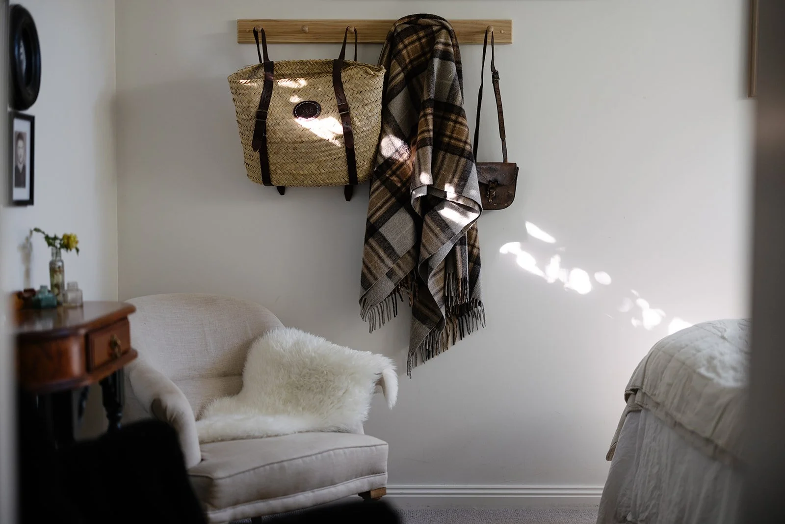 Warm details like blankets and sheep skins make Ned's Nook cosy and snuggly.  