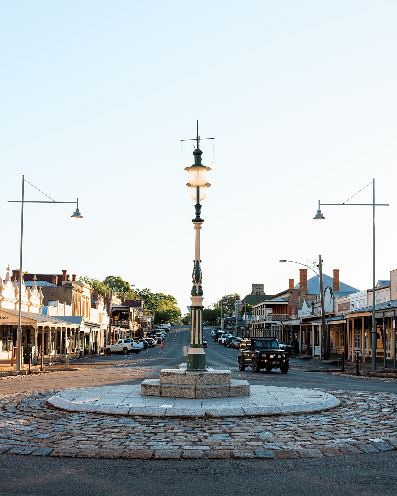 Beechworth main street with historic buildings.