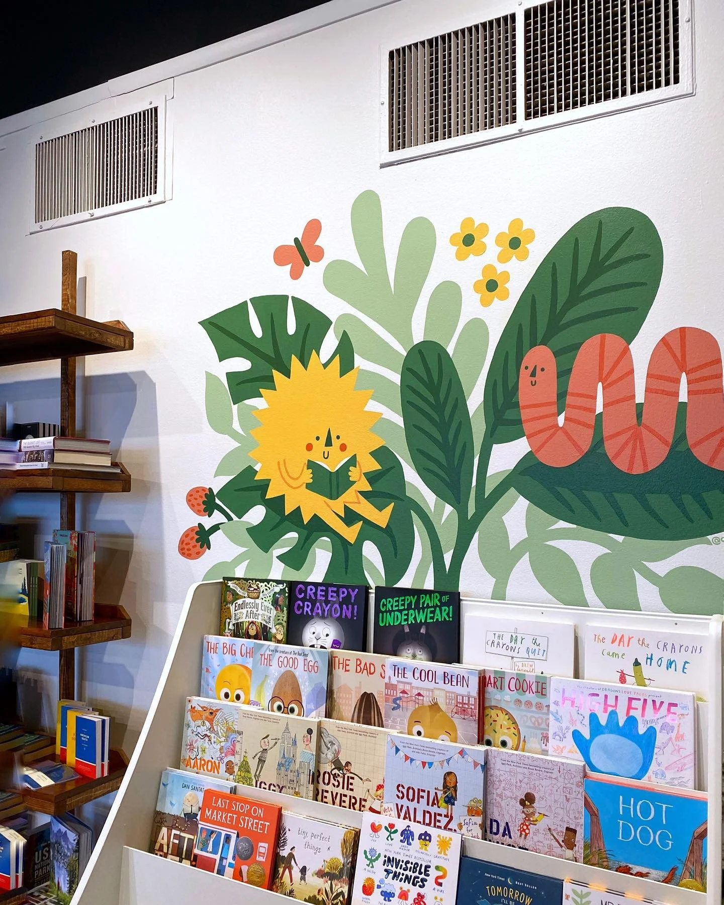 What if we kissed in the book and plant store 

In the book and plant store that has a certified fresh Amy Smarsh Johnson mural

Super thankful for the opportunity to paint this bad boy at @monsterasbooks. Please go check them out, open now in downto