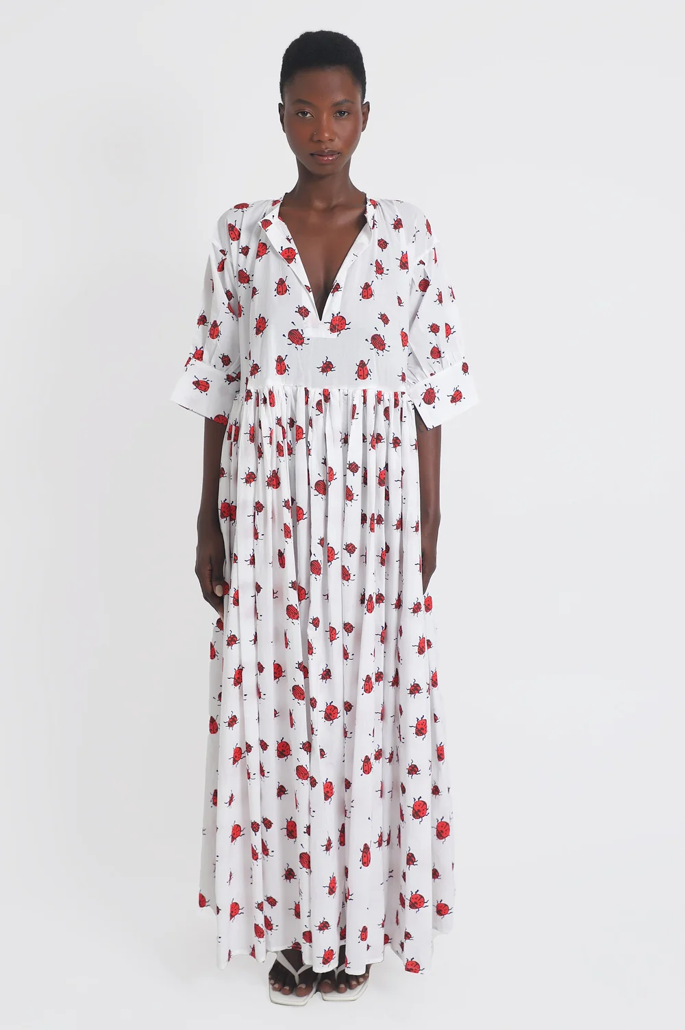 Provence Dress with Lady Bug Block Print