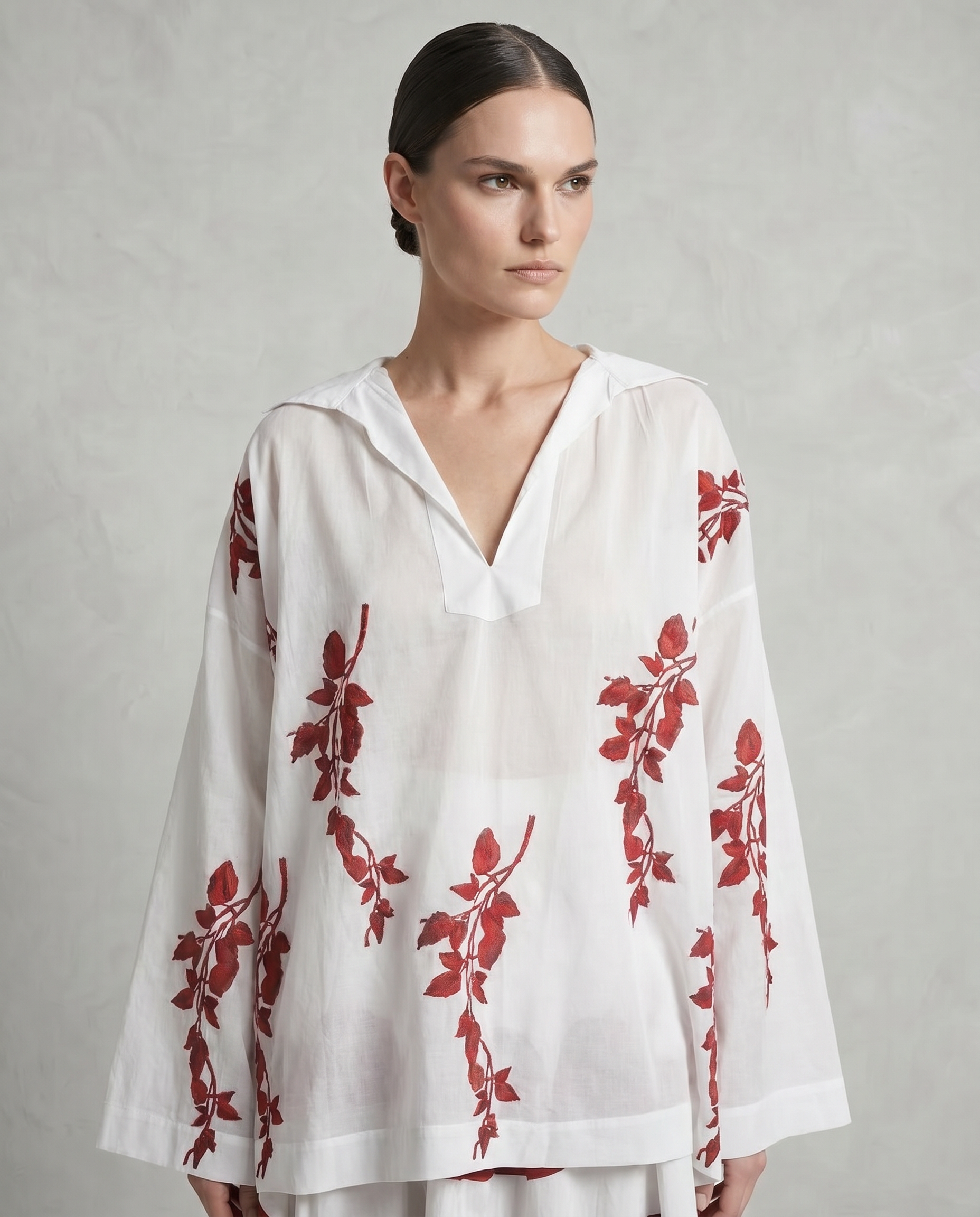 Era Blouse with Red Vines