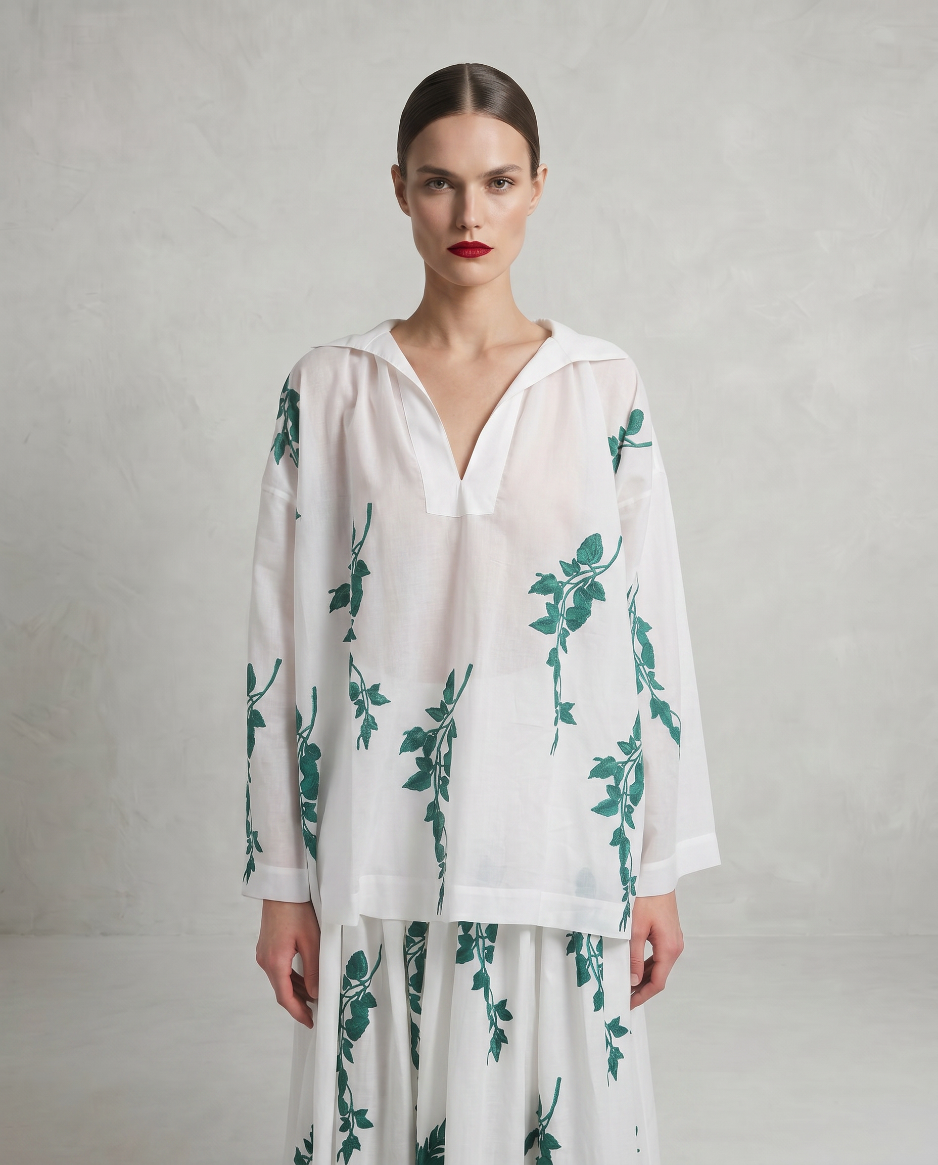 Era Blouse with Green Vines