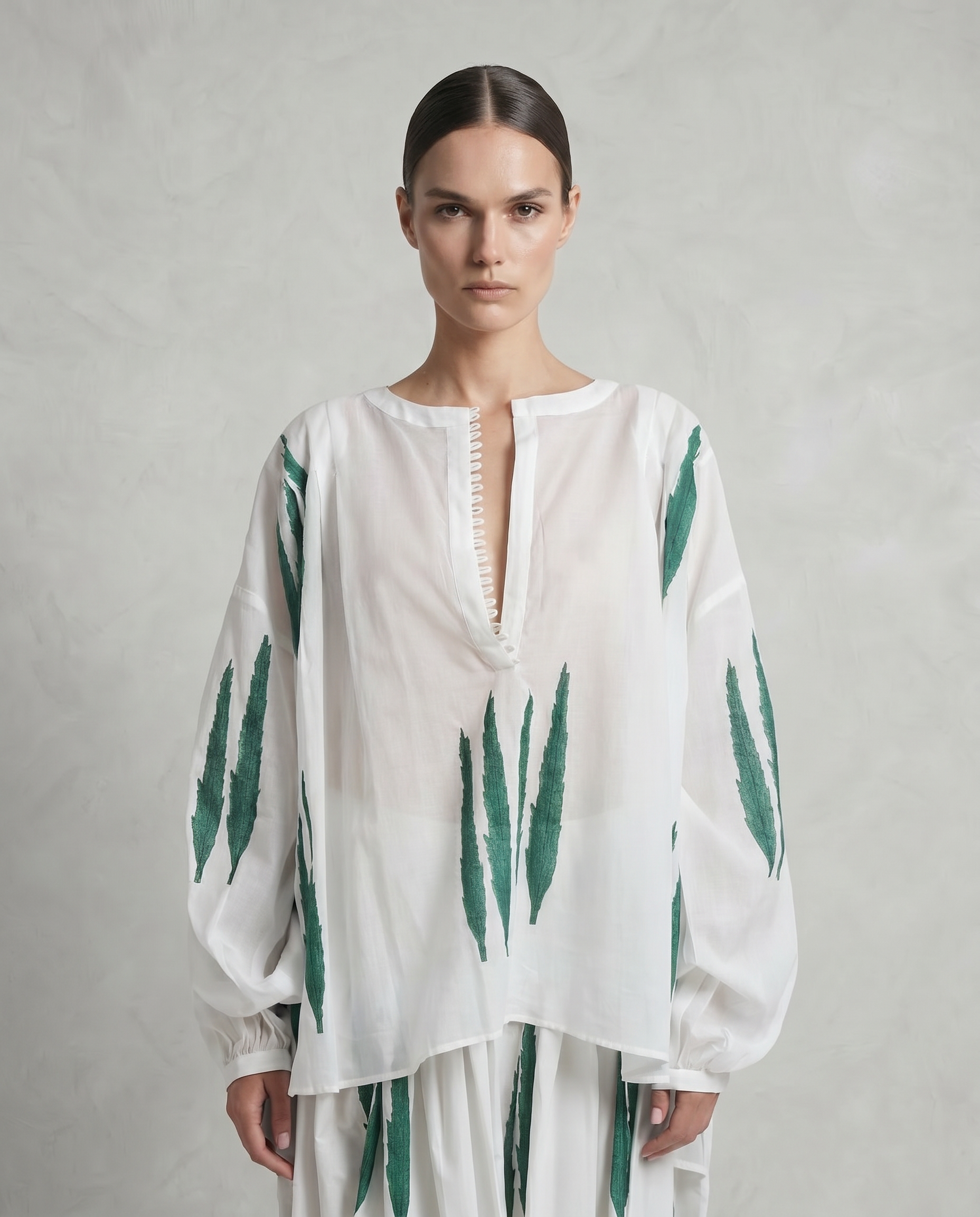 Maeve Blouse with Cypress Block
