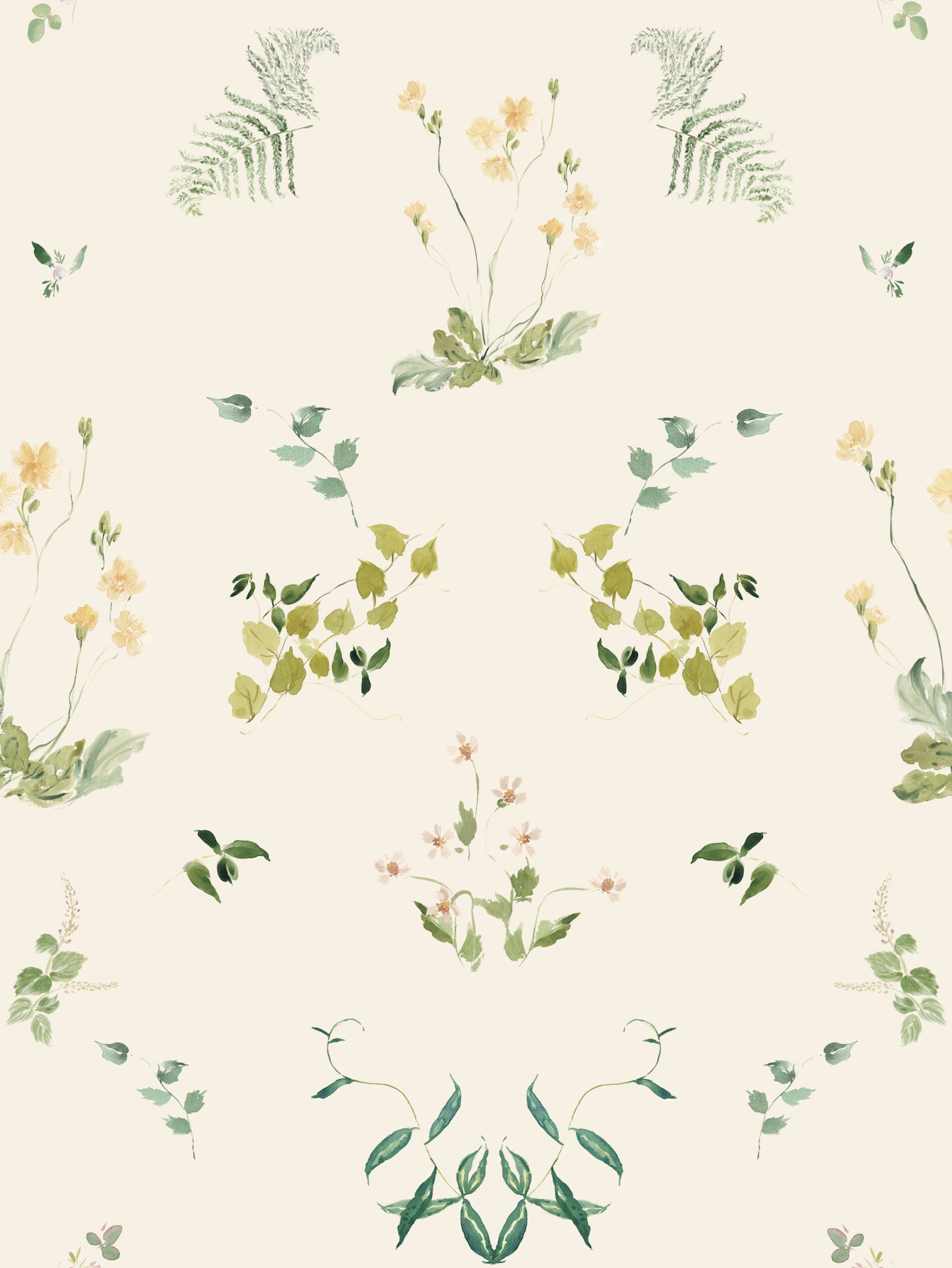 wild floral mirror repeat pattern